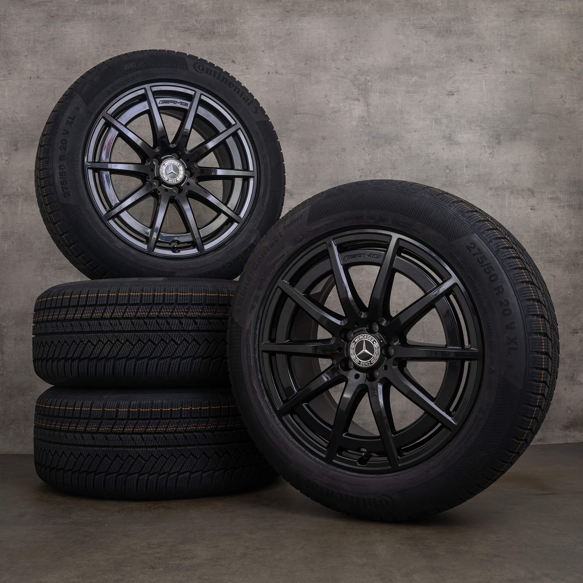 Oryginalał Mercedes Benz EQS & 53 AMG koła zimowe 21 cali 4Matic V297 Felgi A2974011400 czarny błyszczący