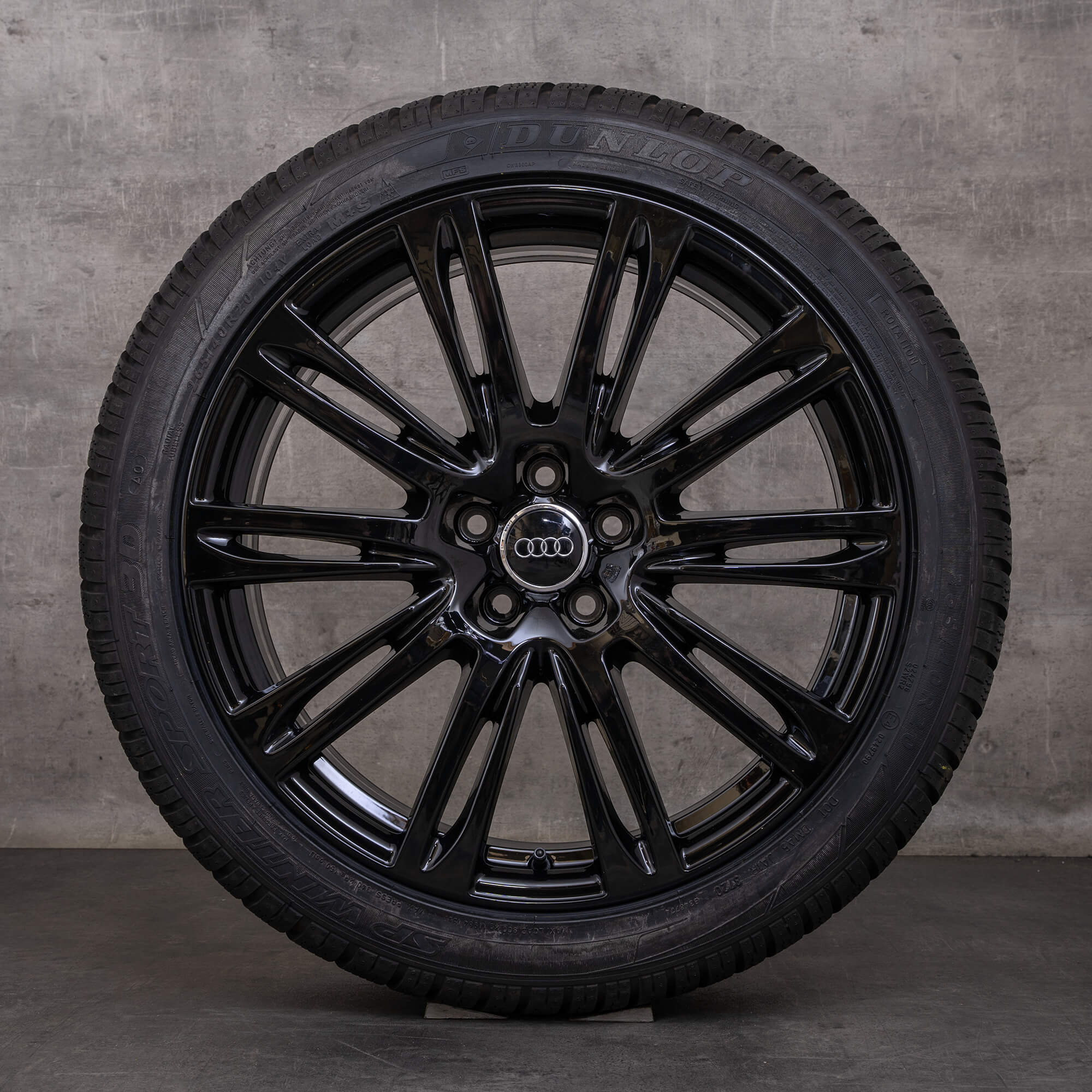 Originali Audi A8 S8 cerchi con gomme invernali da 20 pollici 4H D4 auto 4H0601025AG nero lucido