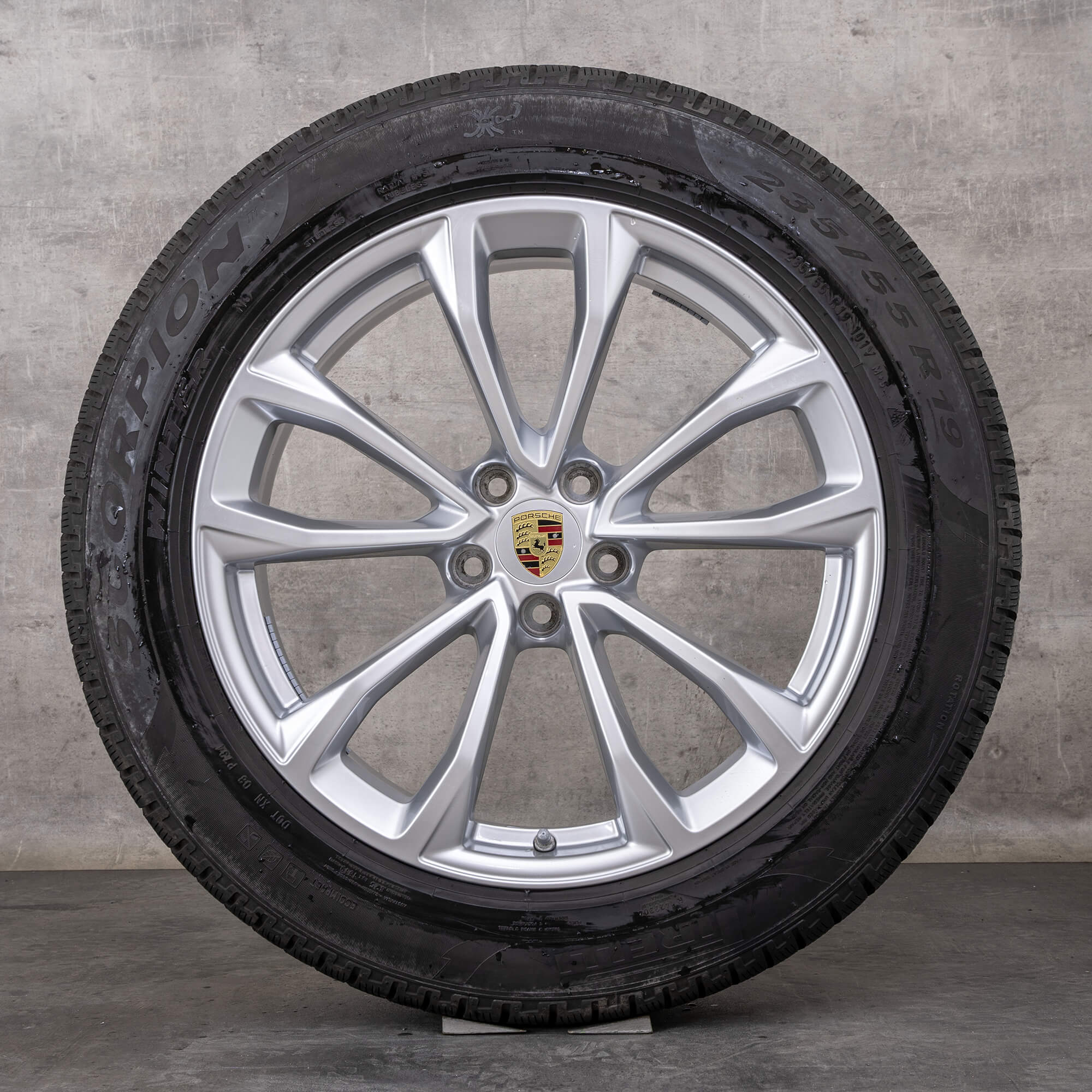 Jantes e pneus inverno originais Porsche Macan II & III jantes de 19 polegadas 95B601025EG 95B601025EH prata brilhante