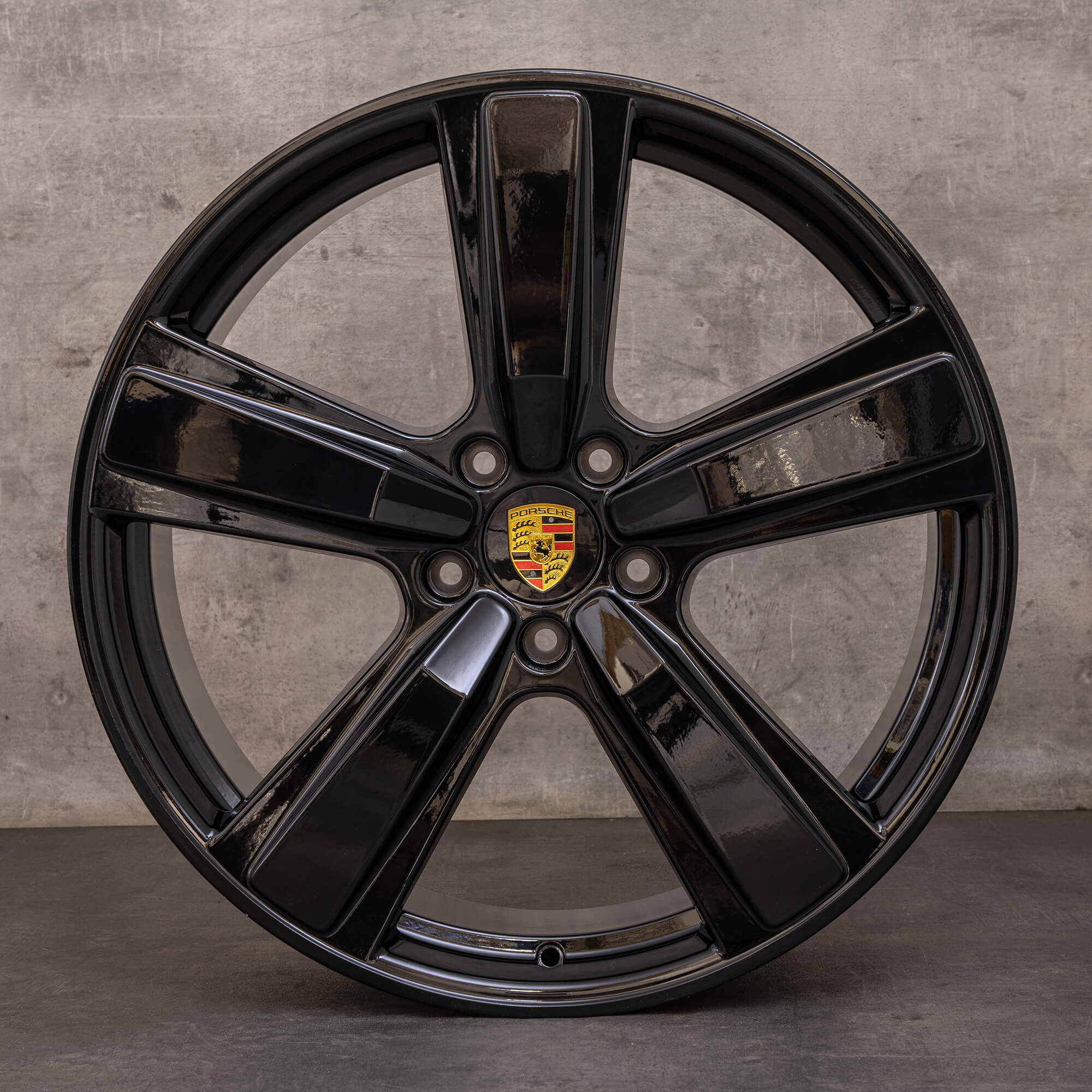 Oryginalne felgi Porsche Cayenne 9YA II 22 cale 9Y0601025EA 9Y0601025EB czarne błyszczące