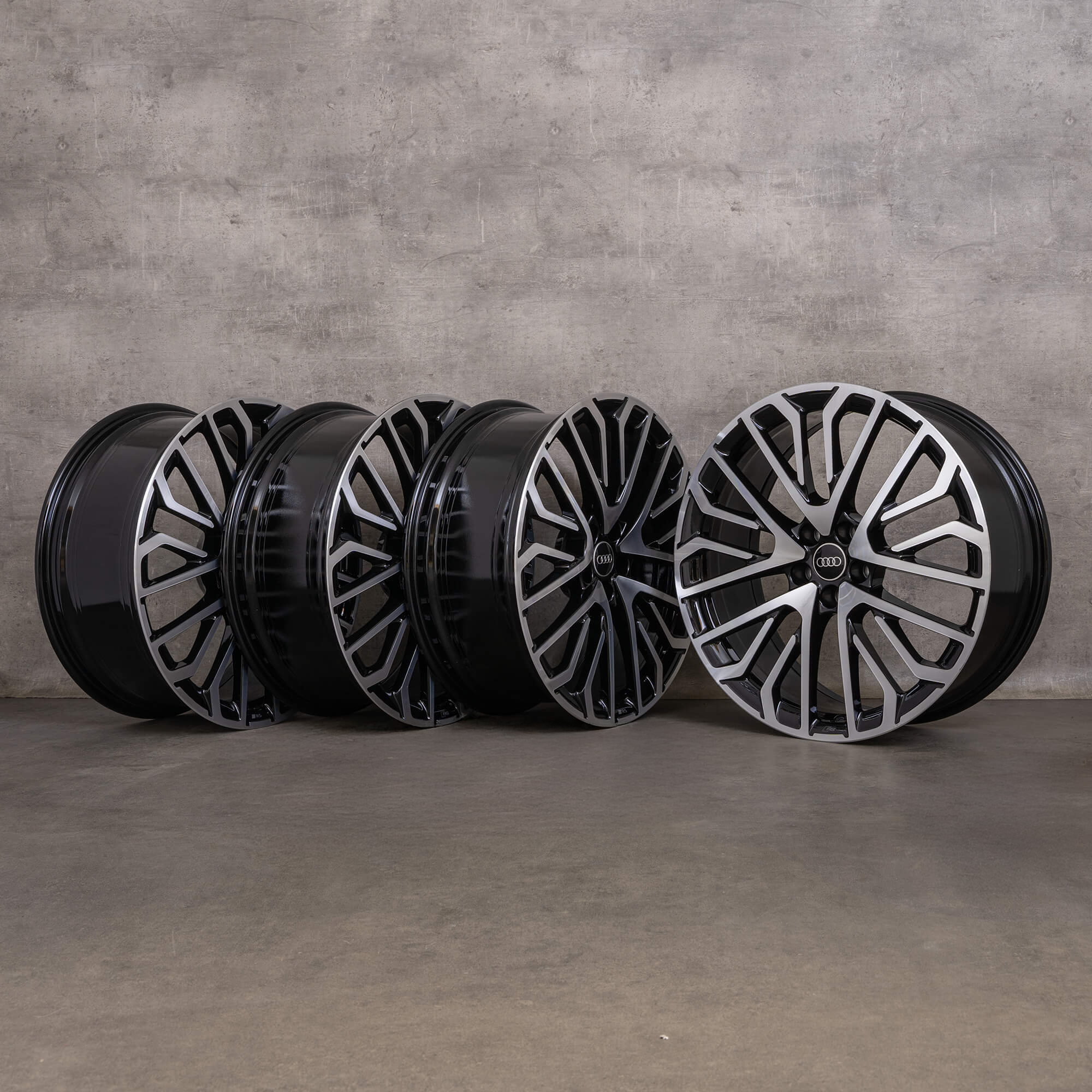 Originale Audi Q5 SQ5 felger 21 tommer FY GU Sportback 8MA601025L svart blankpolert NY