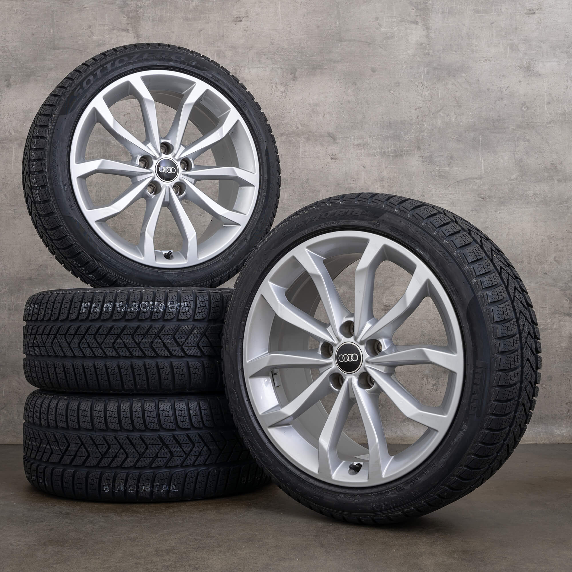 Jantes hiver d'origine Audi A4 S4 18 pouces 8W B9 jantes 8W0601025H argent