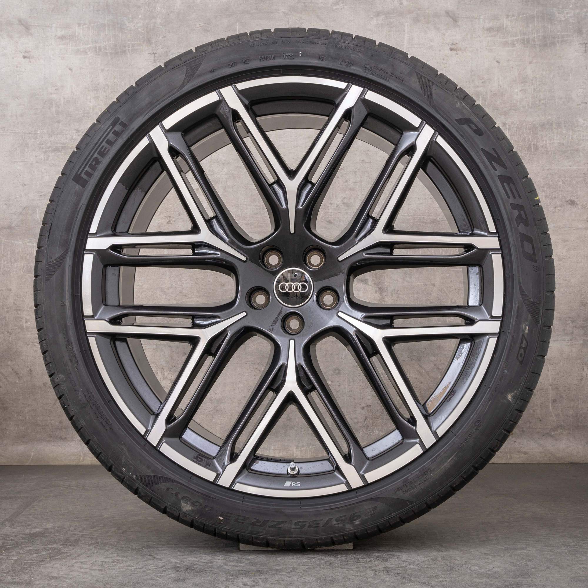 OEM Audi RS Q8 rims 23 inch 4M8 summer wheels 4M8601025BJ granite polisched