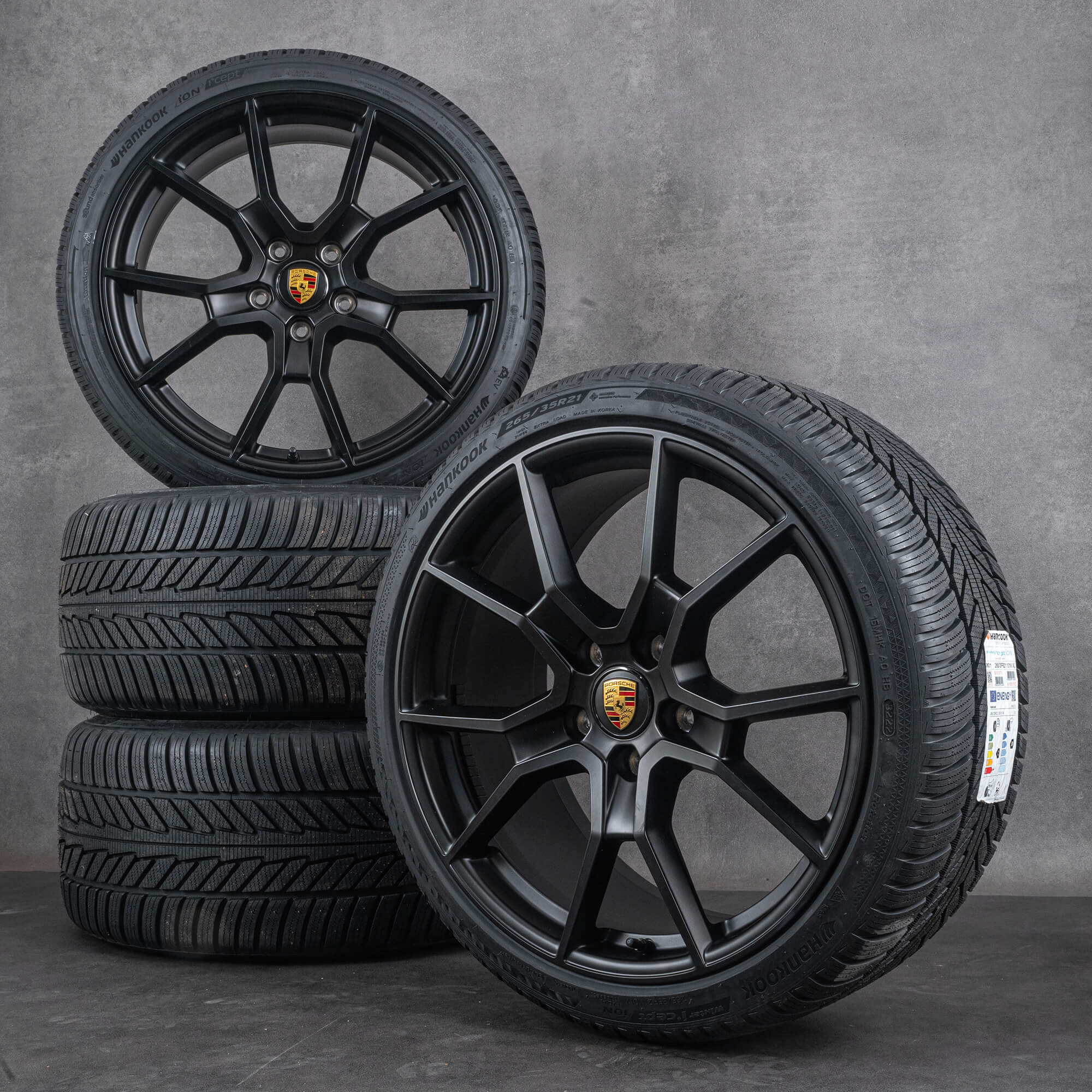 Oryginalne koła zimowe Porsche Taycan 21 cali 9J1 II Felgi 9J1601025BC 9J1601025BD czarny mat NOWE
