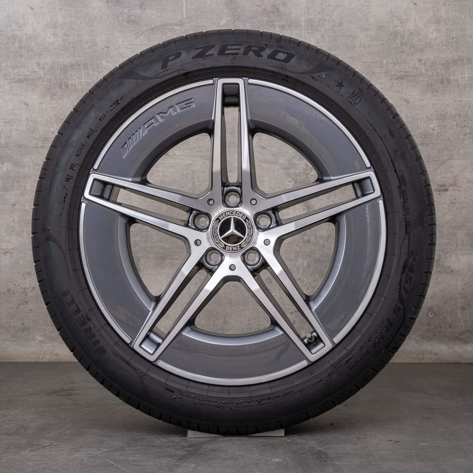 Jante originale Mercedes Benz E-Class AMG 19 inch W214 S214 Anvelope de vară A2144010300 A2144010400 himalaya grey Lucios