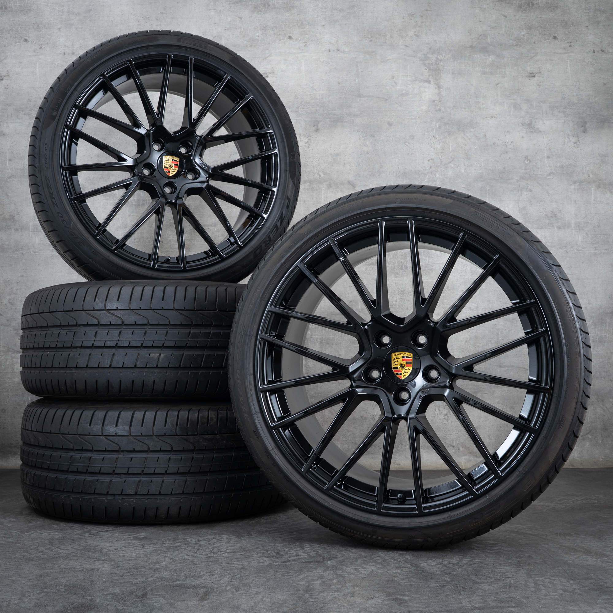 Originale Porsche Cayenne Coupe felger 22 tommers 9YA E3 sommerhjul 9Y3601025AL 9Y3601025AM RS Spyder svart blank