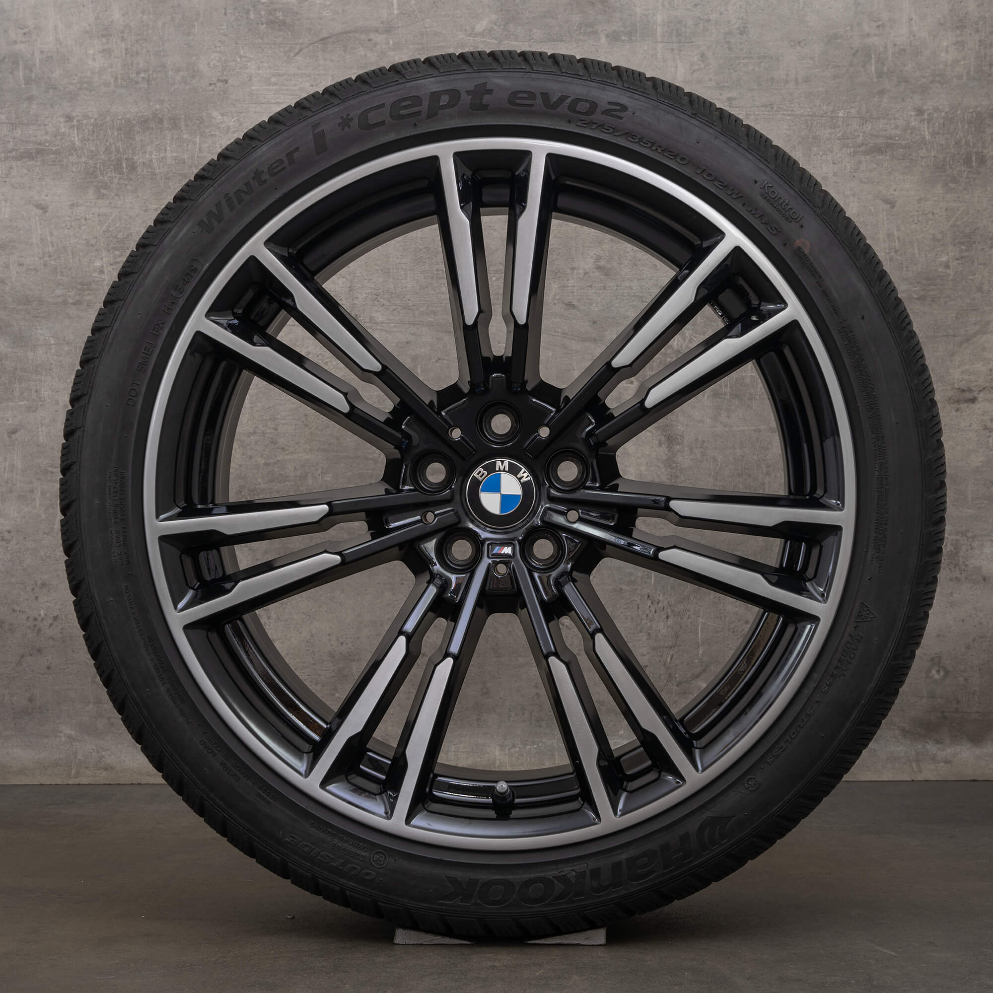 Original BMW M5 M8 neumáticos de invierno 20 pulgadas F90 F91 F92 F93 llantas estilo 706 M 8073977 8073979 negro brillante volvió