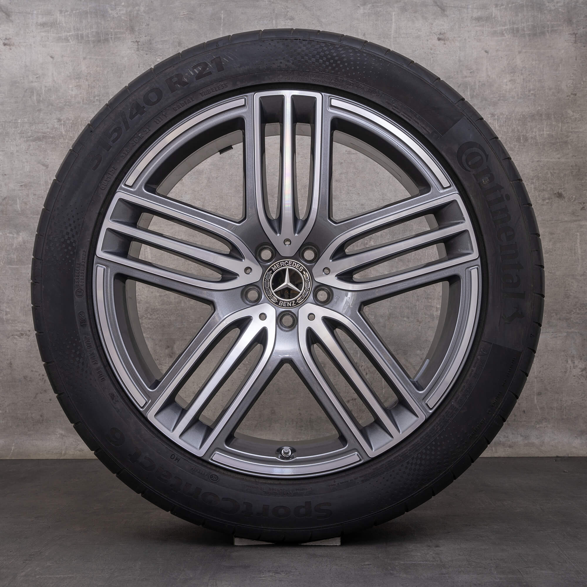 Alkuperäiset Mercedes Benz GLS talvirenkaat 21 tuuman X167 vanteet A1674015100 A1674015300 himalajanharmaa Kiillotettu