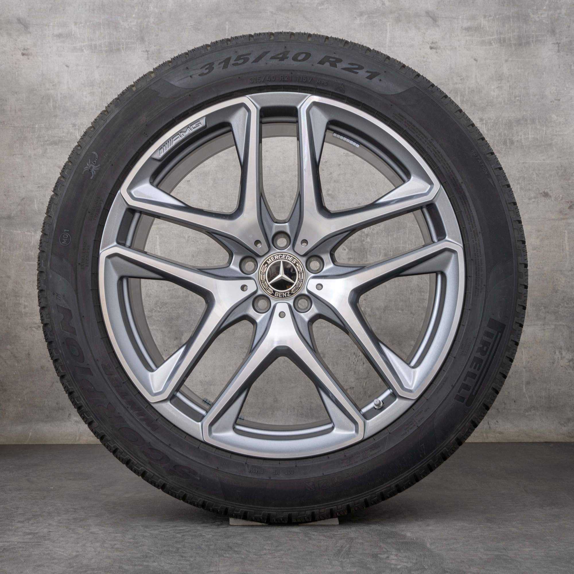 Oryginał Mercedes Benz GLE 53 63 AMG 4Matic+ Koła zimowe 21 cali X167 C167 Felgi Hybryda A1674014200 A1674014300 himalaya szary Polerowane