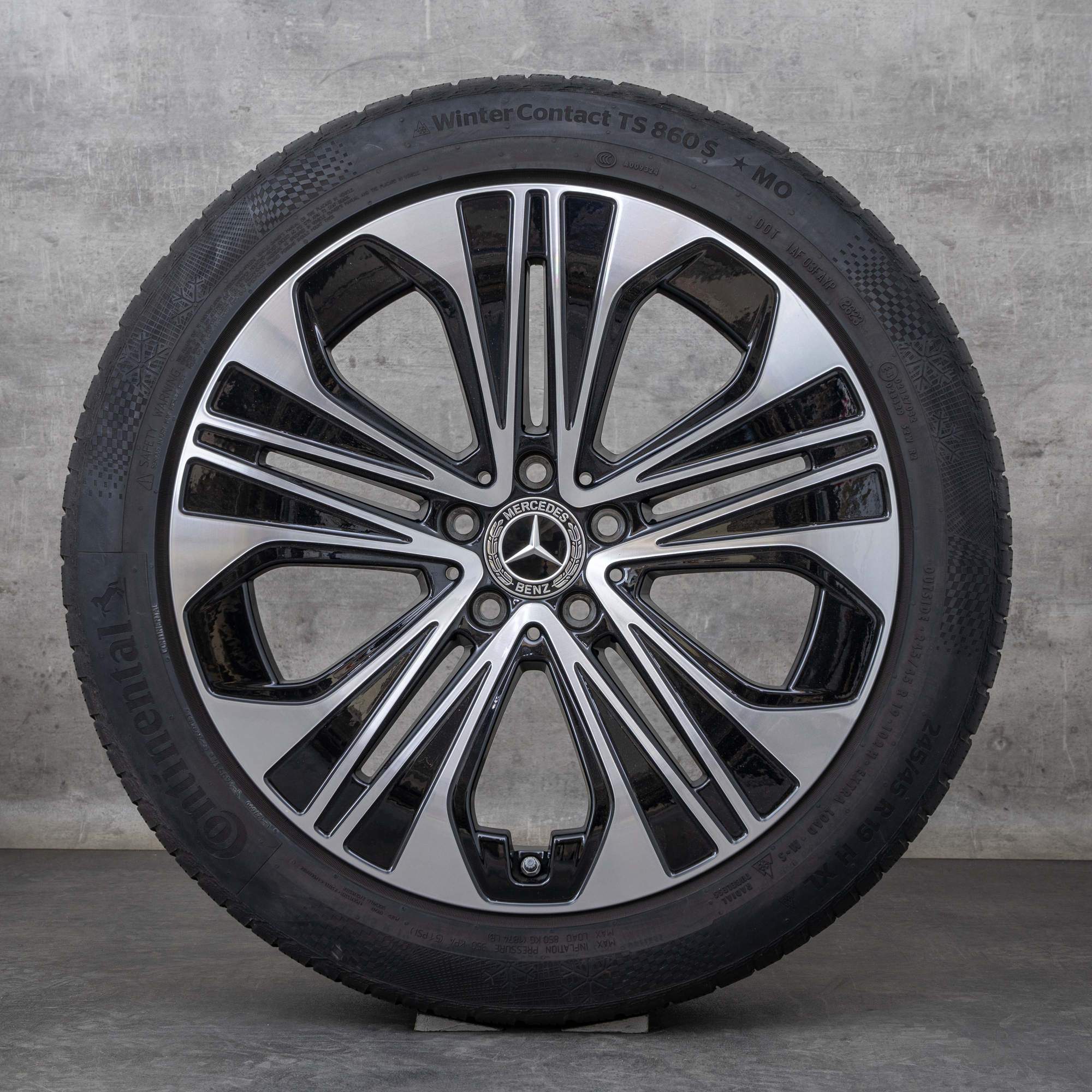 Oryginalne koła zimowe Mercedes Benz Klasa E 19 cali W214 S214 Felgi A2144012300 czarne Polerowane