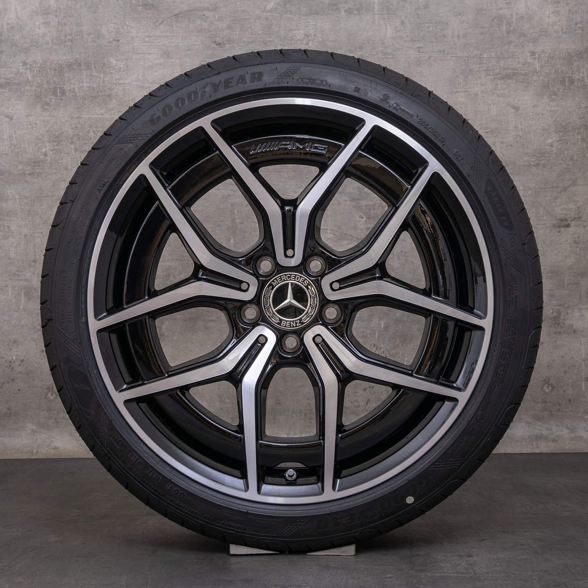 Original Mercedes Benz C-Klasse AMG Felgen 19 Zoll W206 S206 Sommerräder A2064016700 A2064016800 schwarz glanzgedreht