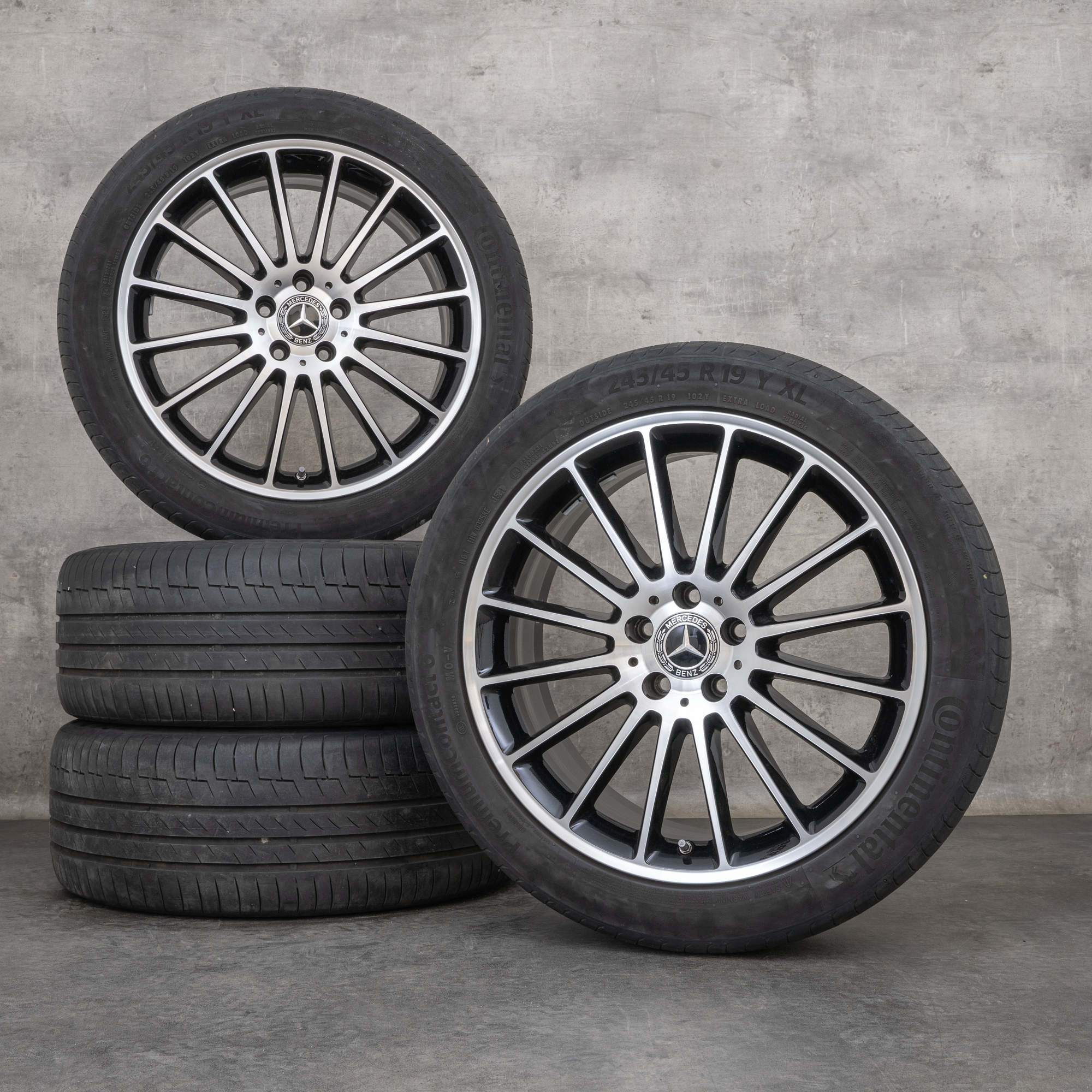 Alkuperäiset Mercedes Benz V-sarjan vanteet 19 tuuman W447 kesäpyörät A4474012700 musta kiillotettu