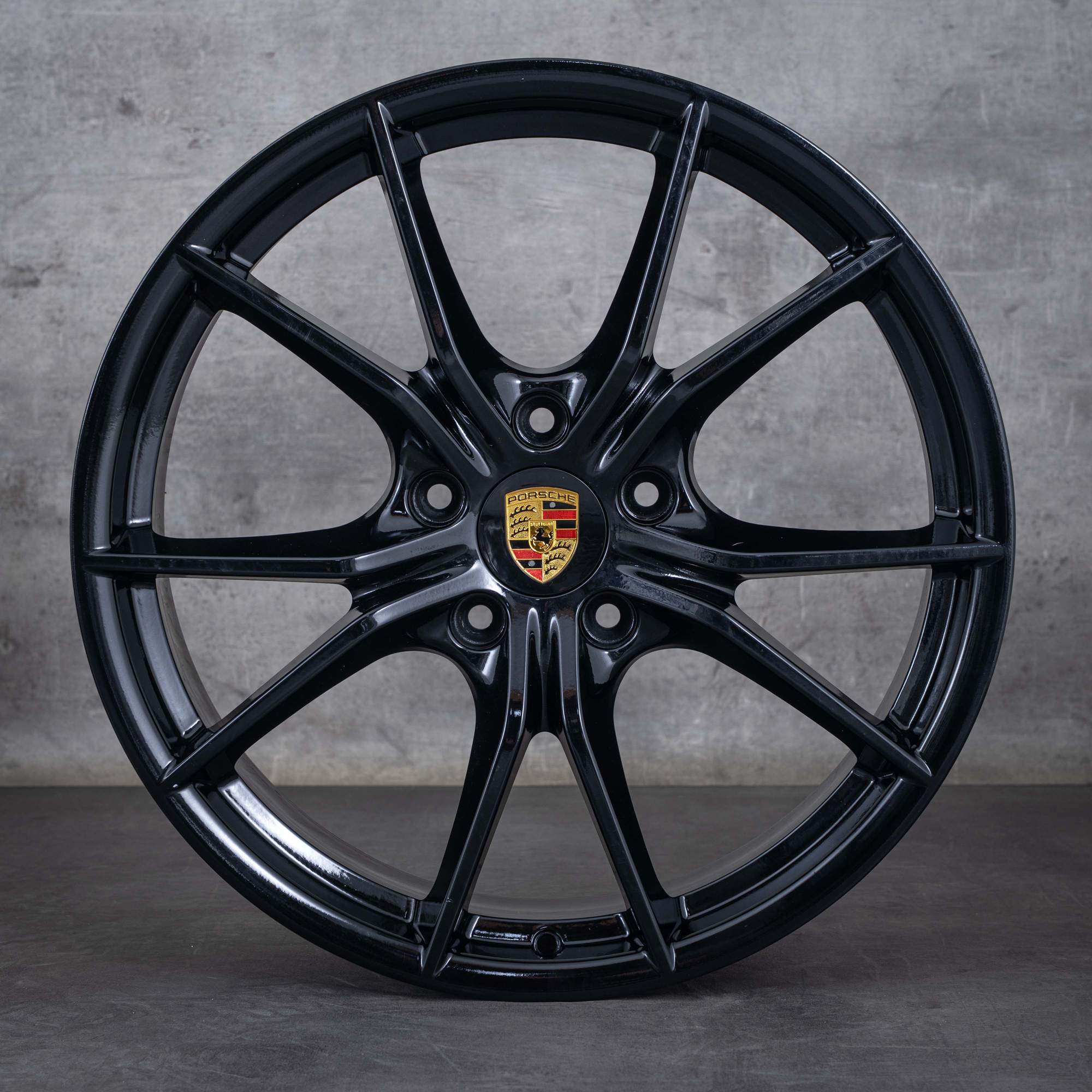 Oryginalne felgi Porsche 991 II 20 cali C2 Carrera T 99136271000 99136276000 czarny błyszczący