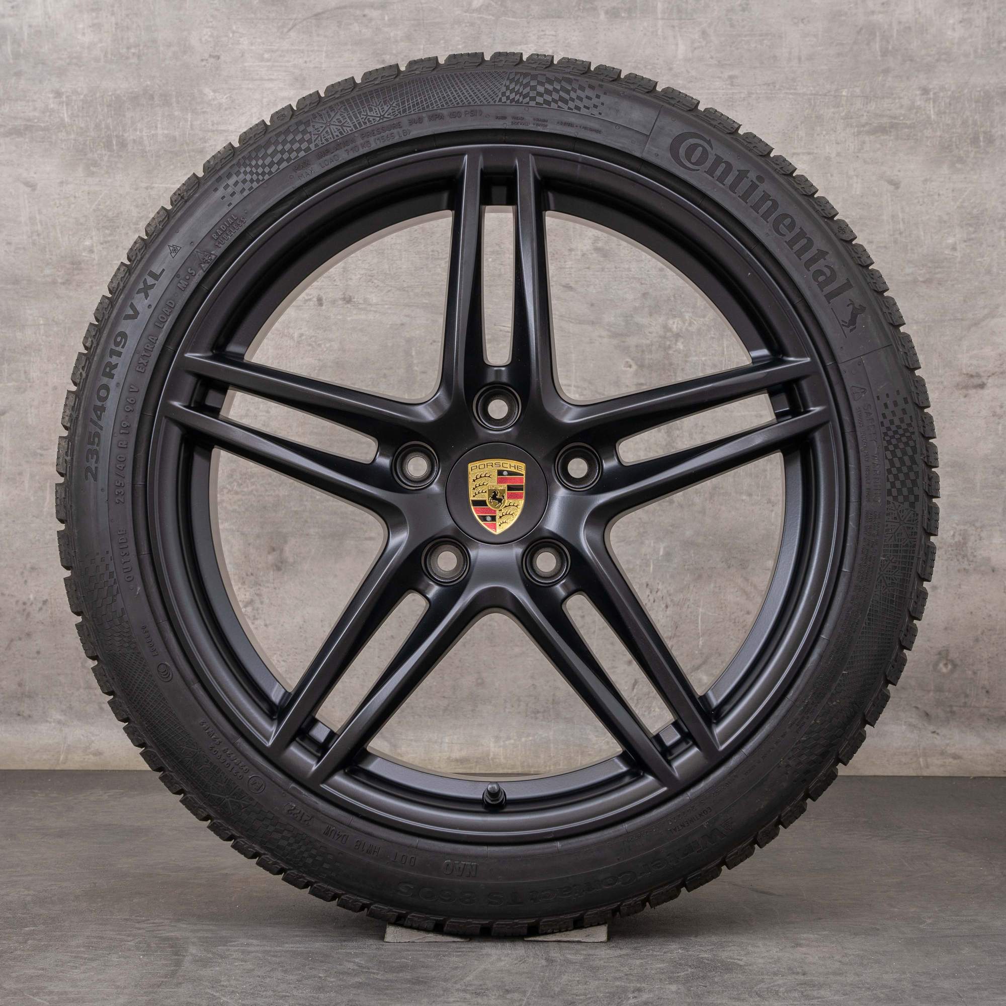 Jantes e pneus inverno originais Porsche 991 II de 19 polegadas Carrera S 4S T jantes 99136251000 99136256001 preto mate