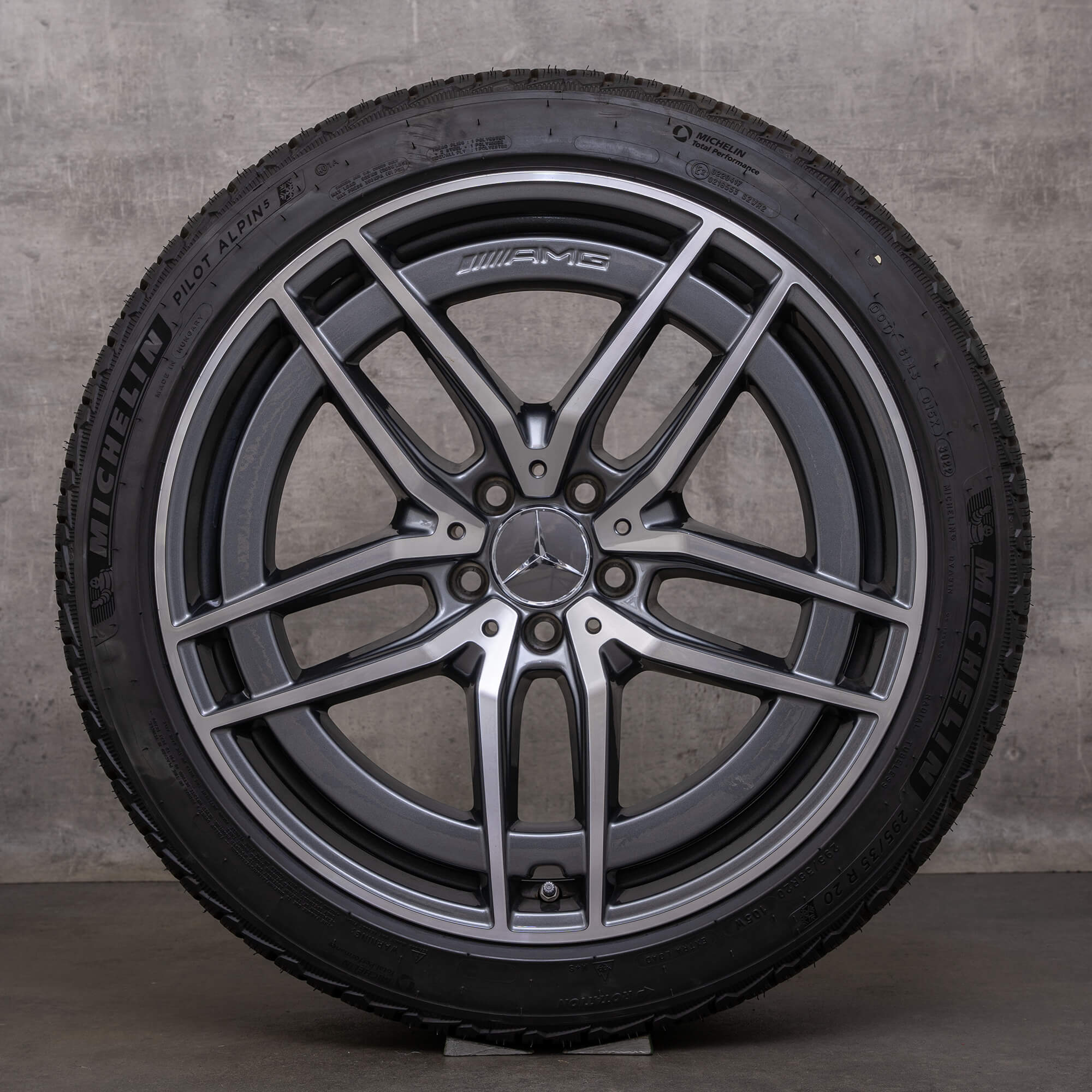 Originale AMG Mercedes Benz SL 43 55 63 vinterhjul 20-tommers R232 felger A2324012100 A2324012200 himalaya grå blank snudd