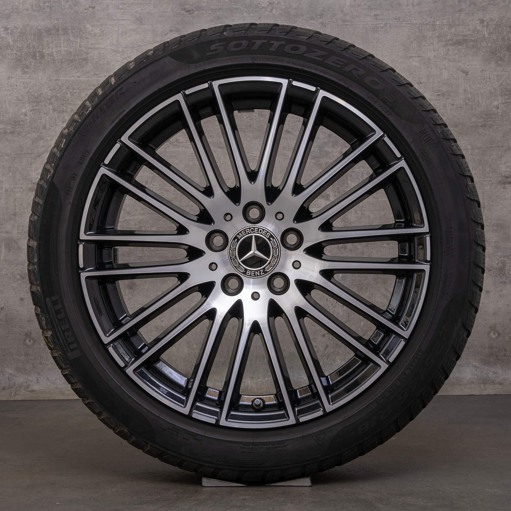 OEM Mercedes Benz C-Class winter wheels 18 inch W206 S206 rims A2064014900 DOT 23 black glossy turned