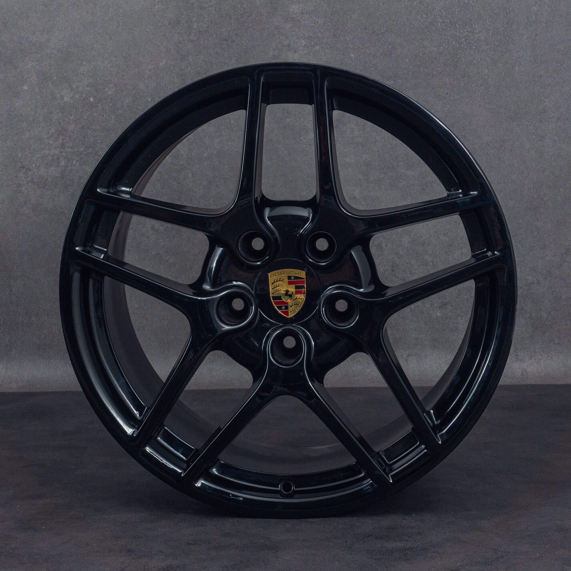 Alkuperäiset Porsche 997 -vanteet 19 tuumaa Carrera C4 4S 99736215700 99736216301 musta kiiltävä