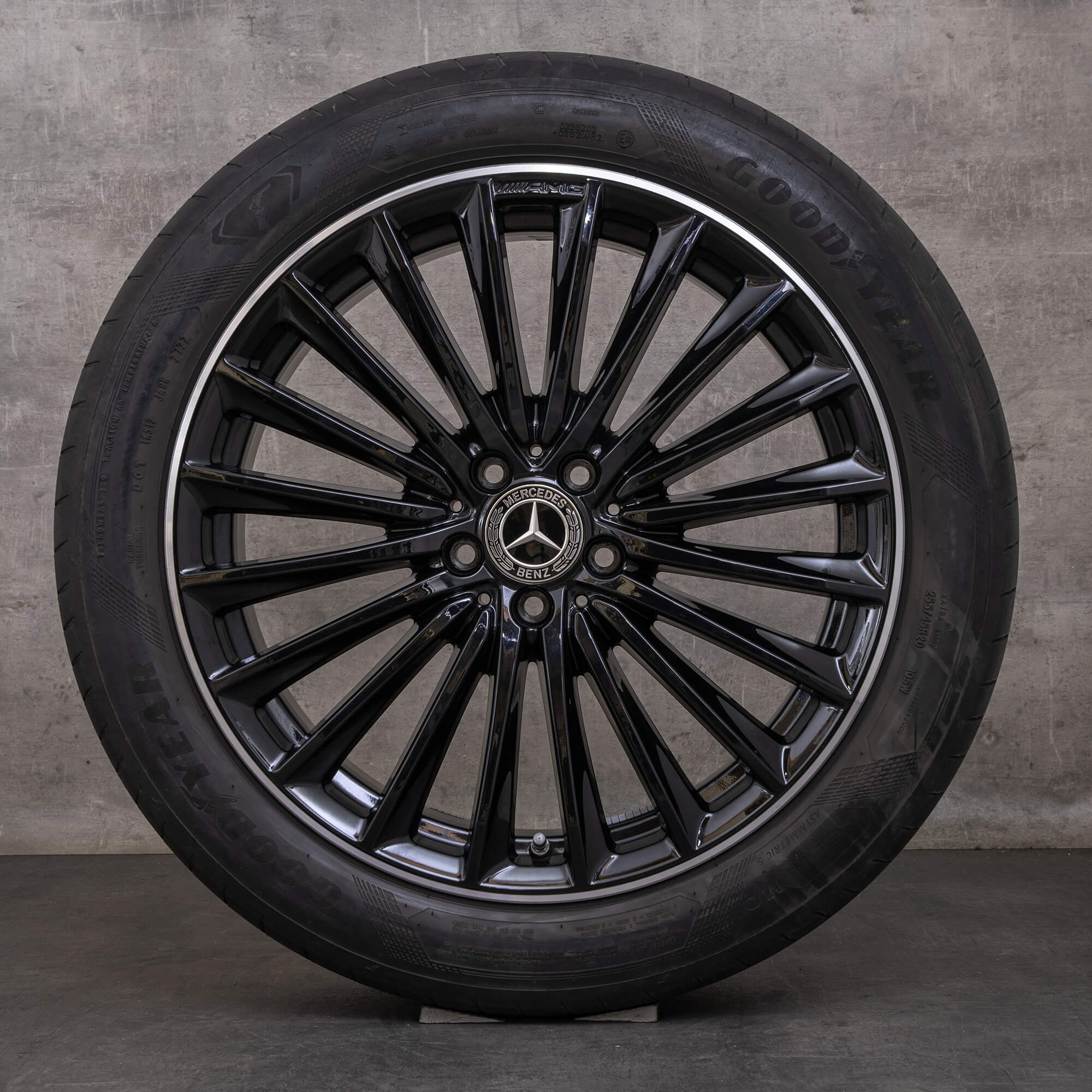 Orijinal Mercedes Benz GLC AMG jantlar 20 inç X254 C254 yaz jant lastik A2544010800 siyah parlak tornalı