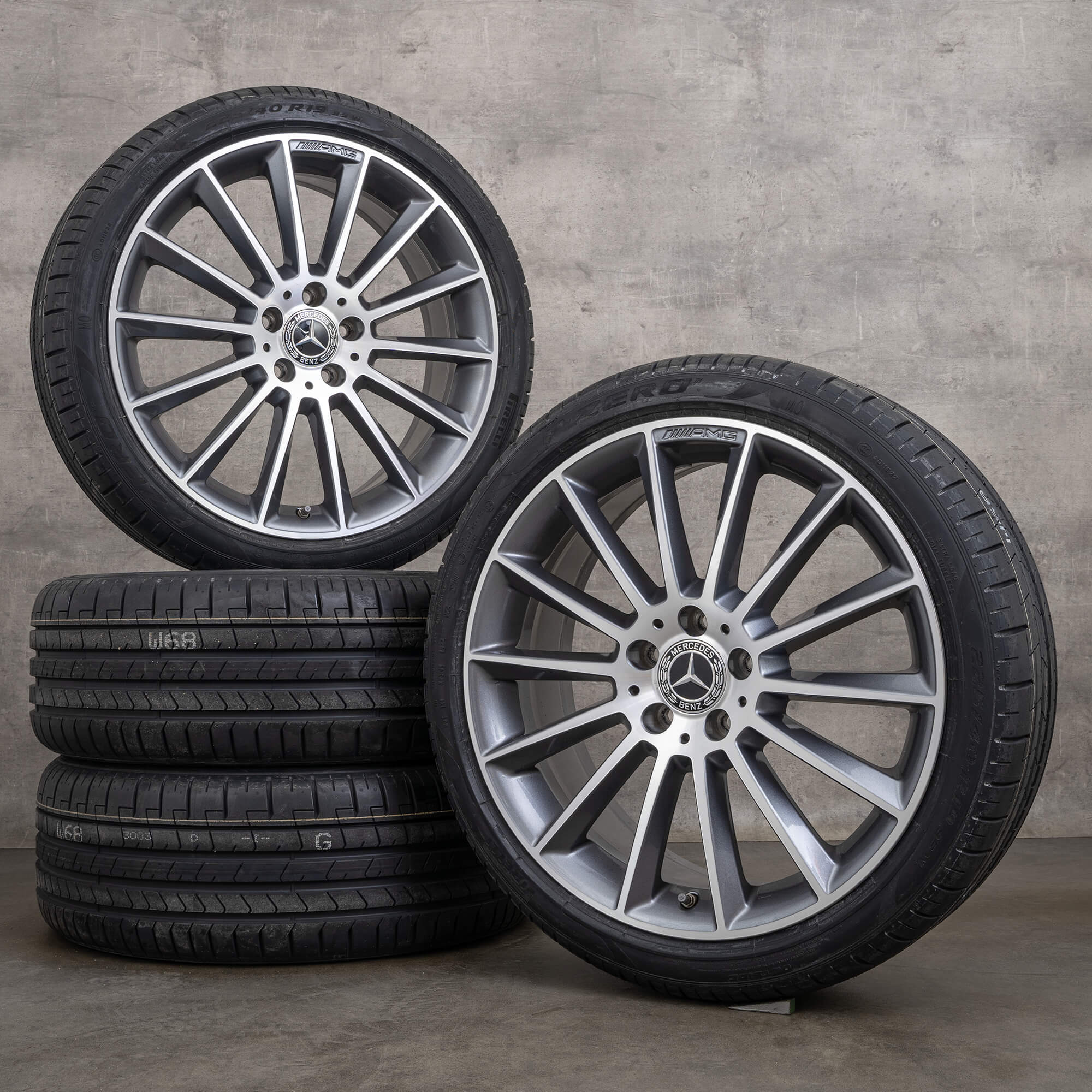 Llantas originales Mercedes Benz Clase A B CLA de 19 pulgadas W177 V177 W247 C118 X118 llantas verano A1774011600 gris himalaya torneado brillante