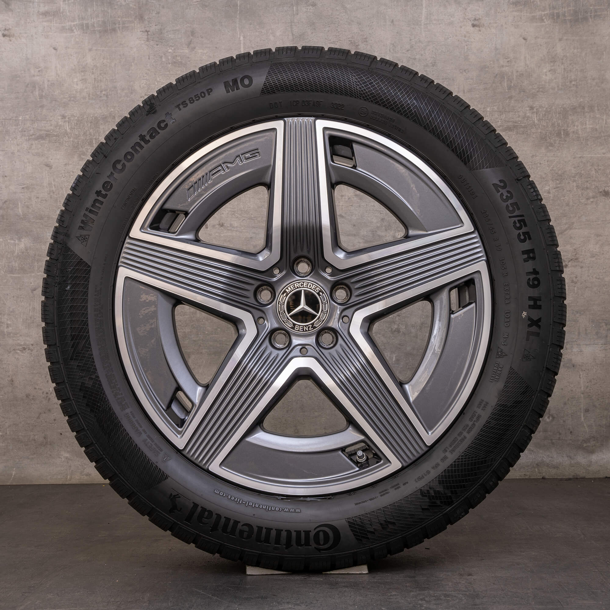 Oem Mercedes Benz GLC SUV AMG pneus hiver 19 pouces X254 C254 jantes A2544010400 himalaya grey brillant