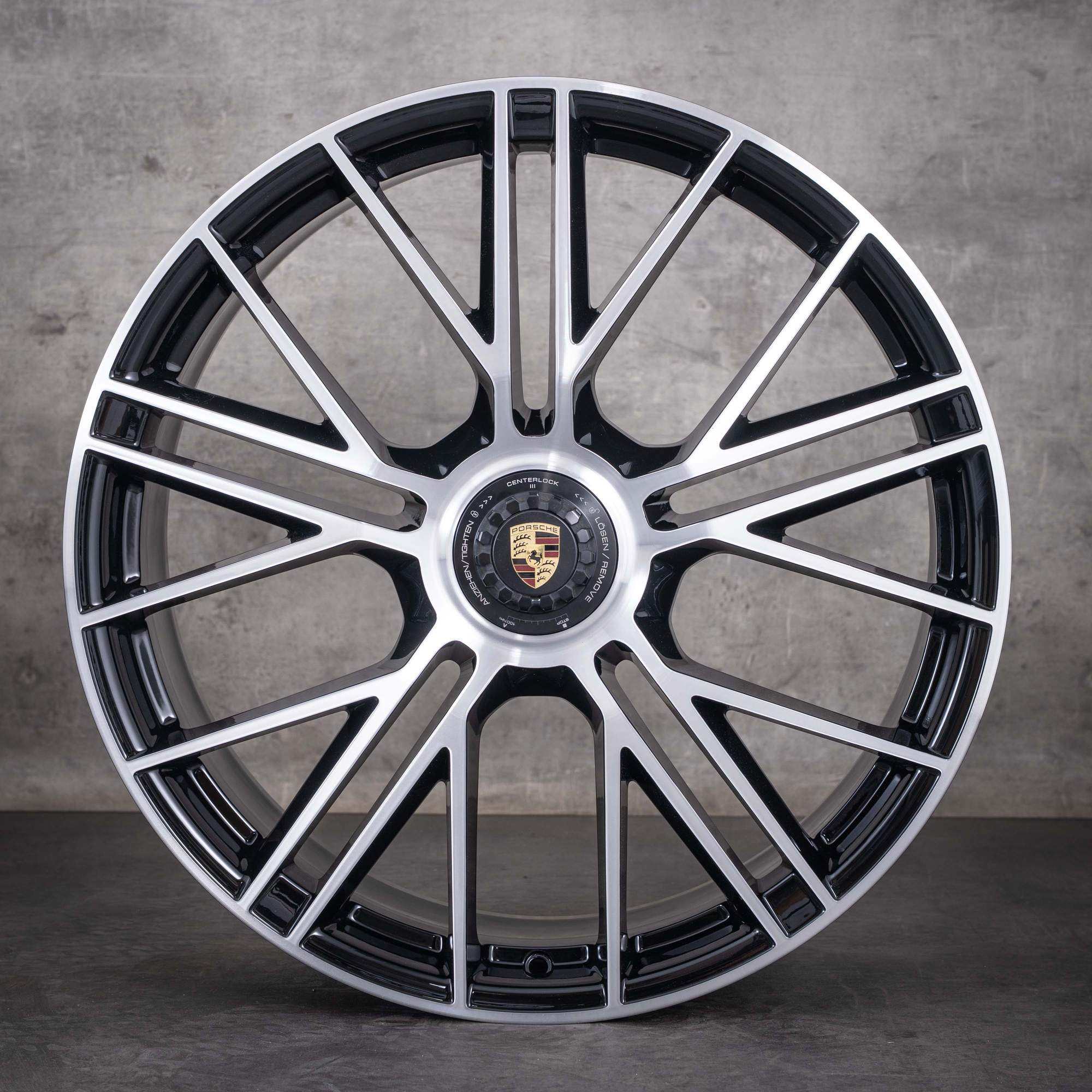 Alkuperäiset Porsche Panamera -vanteet 21 tuumaa 976 G3 Turbo S GTS 976601025T 976698025B diamond cut mustat UUDET