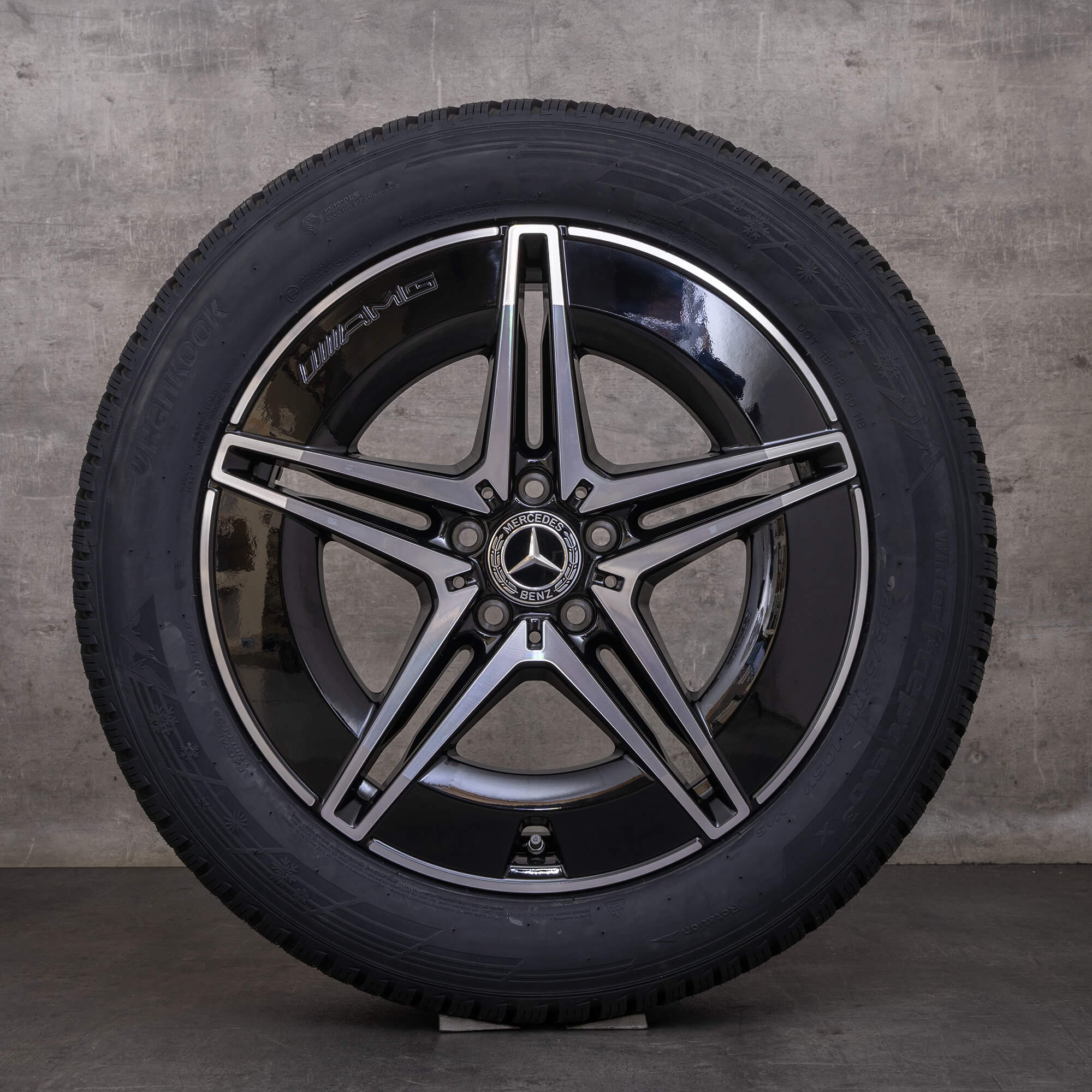 Original Mercedes Benz EQC AMG llantas de invierno 19 pulgadas N293 A2934011500 A2934011600 negro brillante torneado NUEVO