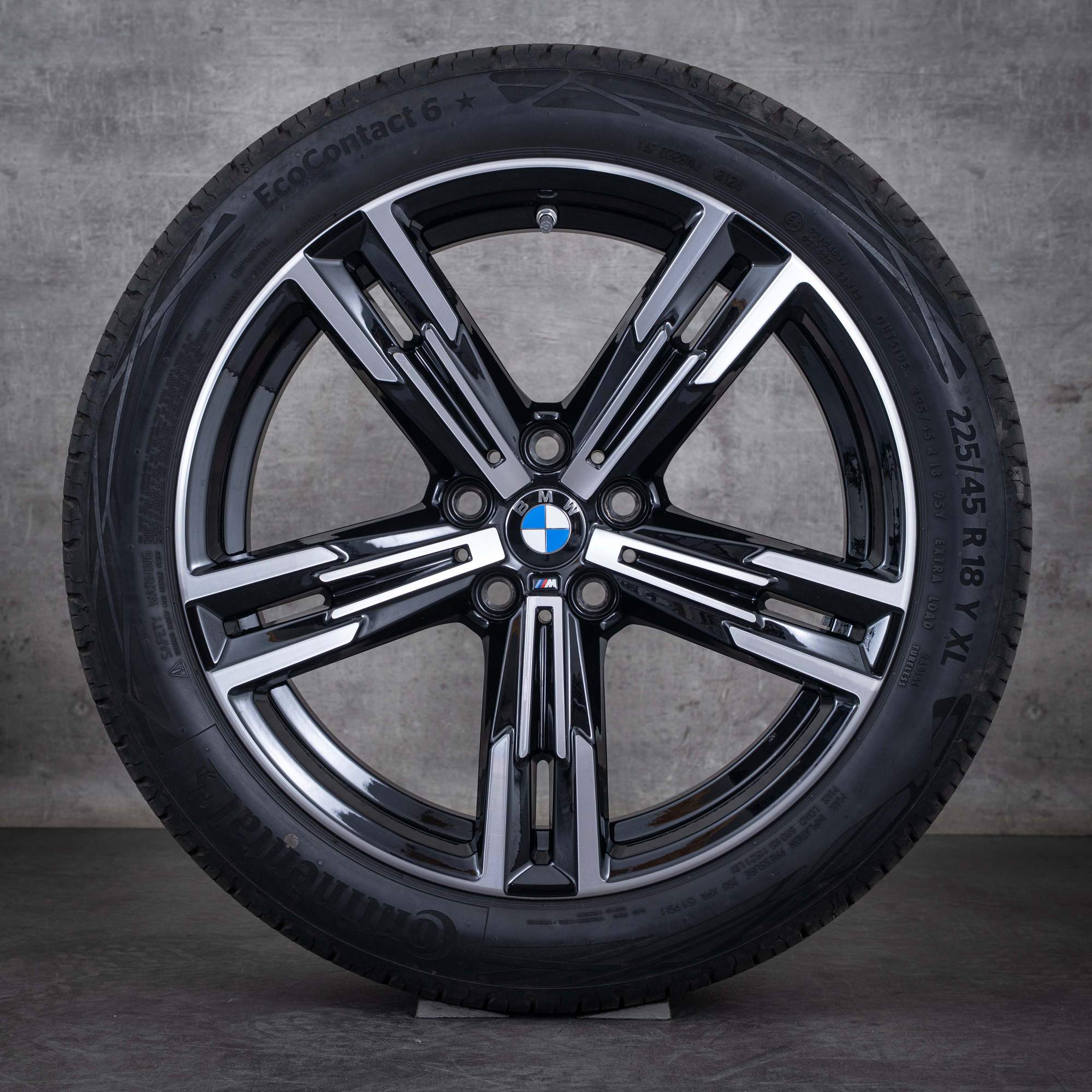 Oryginał BMW seria 2 3 4 felgi 18 cali G42 G20 G21 G22 G23 koła letnie stylizacja 848 M 8746631 jet black polerowane toczone