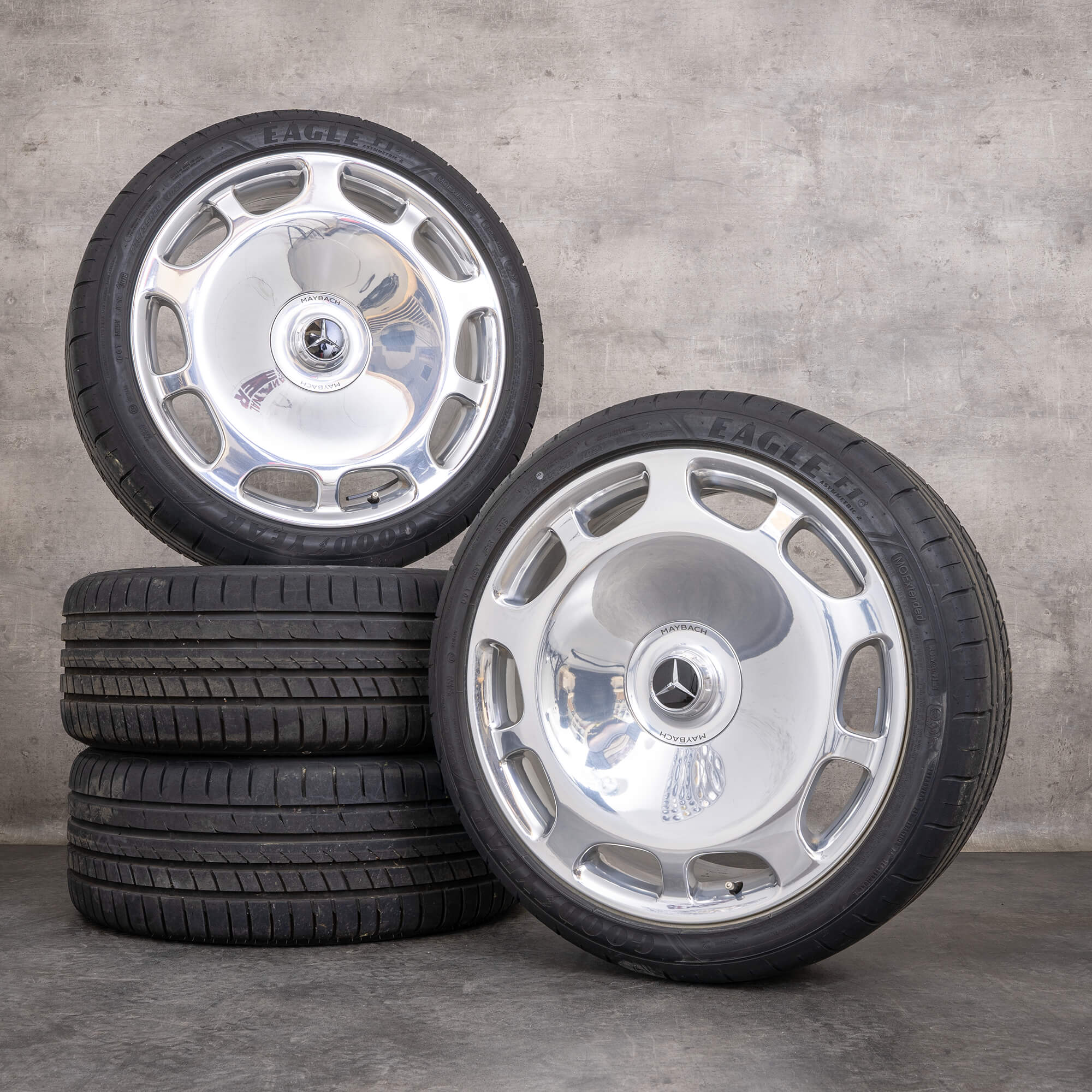 Original Maybach S-Klasse Felgen 20 Zoll W222 S 600 Sommerräder A2224015400 A2224015500 chrom glanz