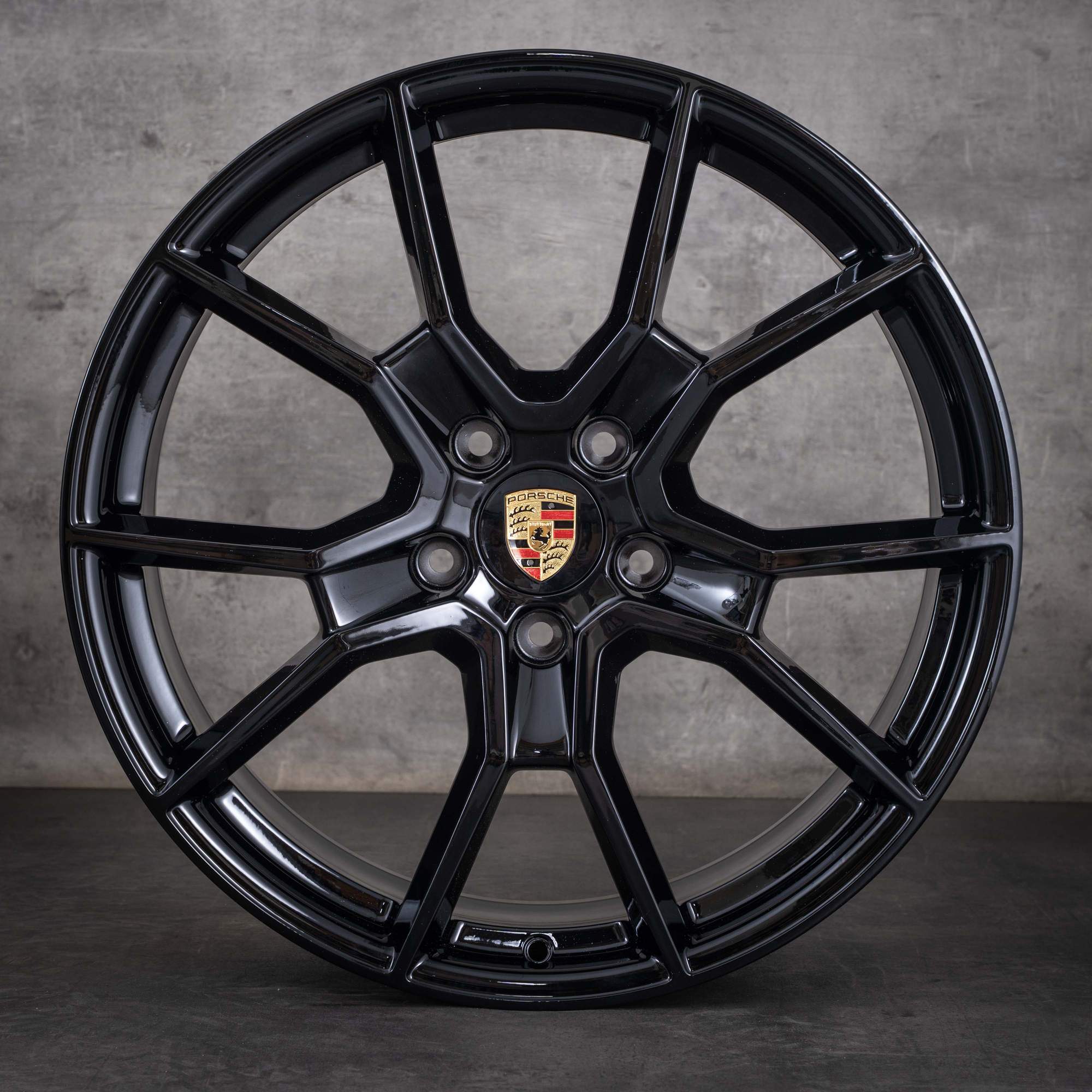 Original Porsche Taycan Felgen 21 Zoll 9J1 I & II 9J1601025BC 9J1601025BD schwarz glanz