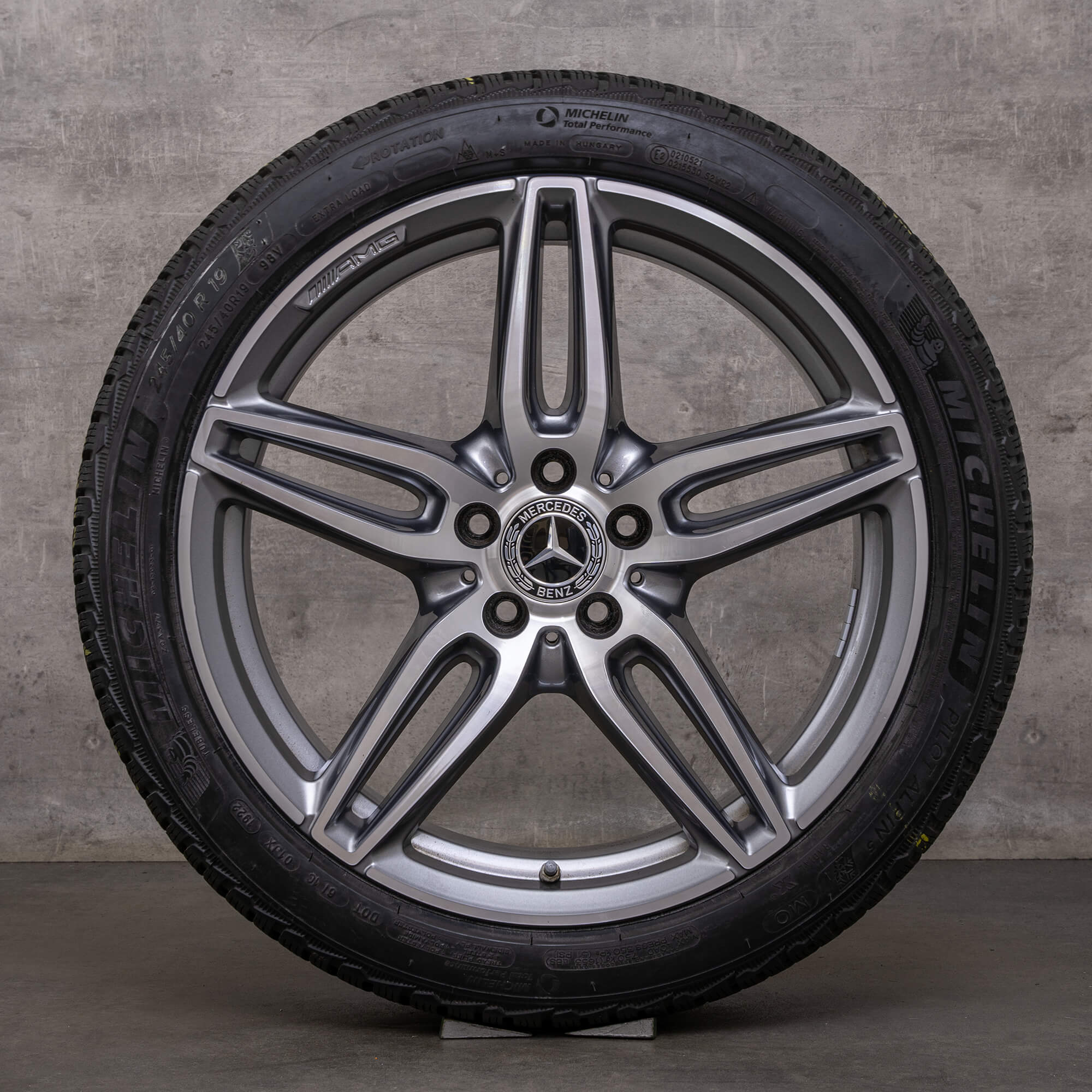 Genuine AMG Mercedes Benz Clase E E43 E53 neumáticos de invierno 19 pulgadas W213 S213 C238 A238 llantas A2134013800 A2134012000 gris himalaya brillante torneado