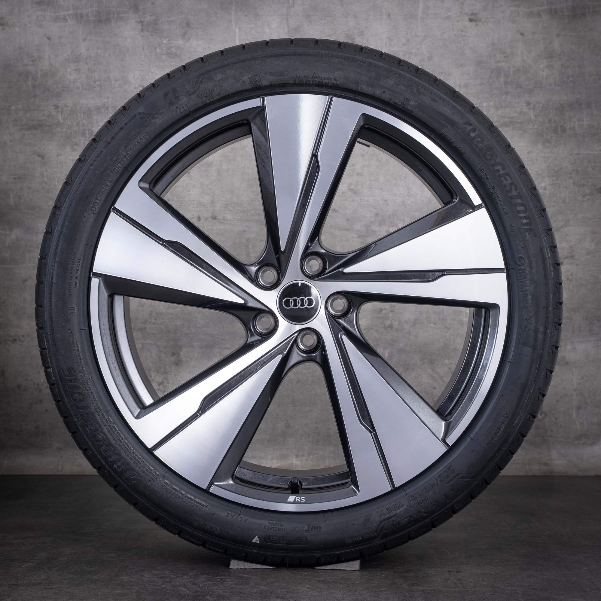 Original Audi Q5 SQ5 Felgen 21 Zoll FY GU Sommerräder 8MA601025N granit front glanzgedreht