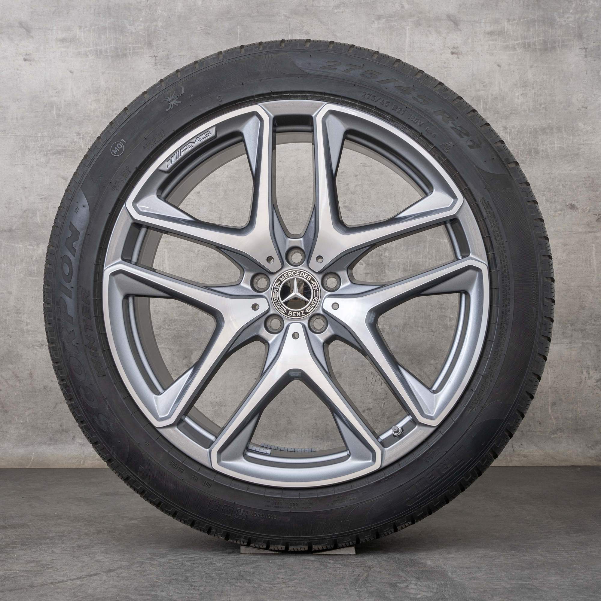 Oryginał Mercedes Benz GLE 53 63 AMG 4Matic+ Koła zimowe 21 cali X167 C167 Felgi Hybryda A1674014200 A1674014300 himalaya szary Polerowane