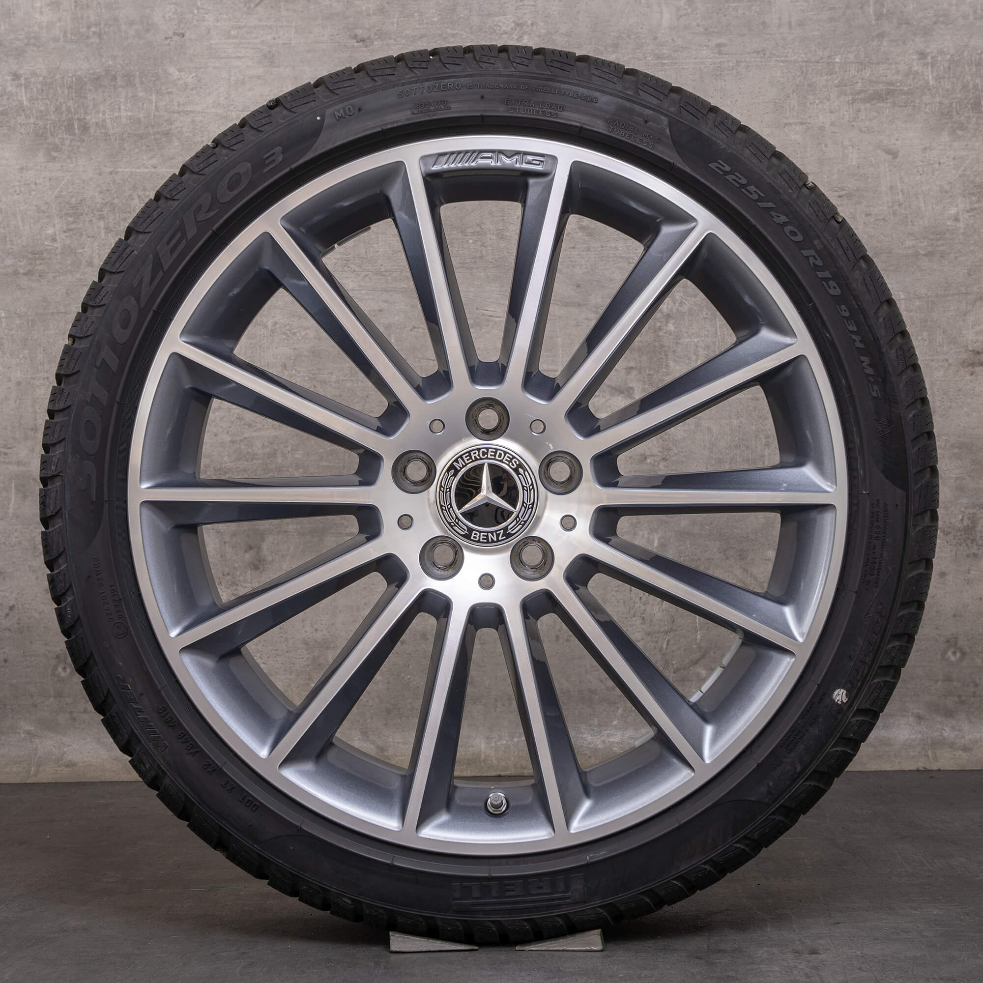 Originele Mercedes A B-klasse CLA winterwielen 19 inch W177 V177 W247 C118 X118 velgen A1774011600 himalayagrijs glanzend gedraaid
