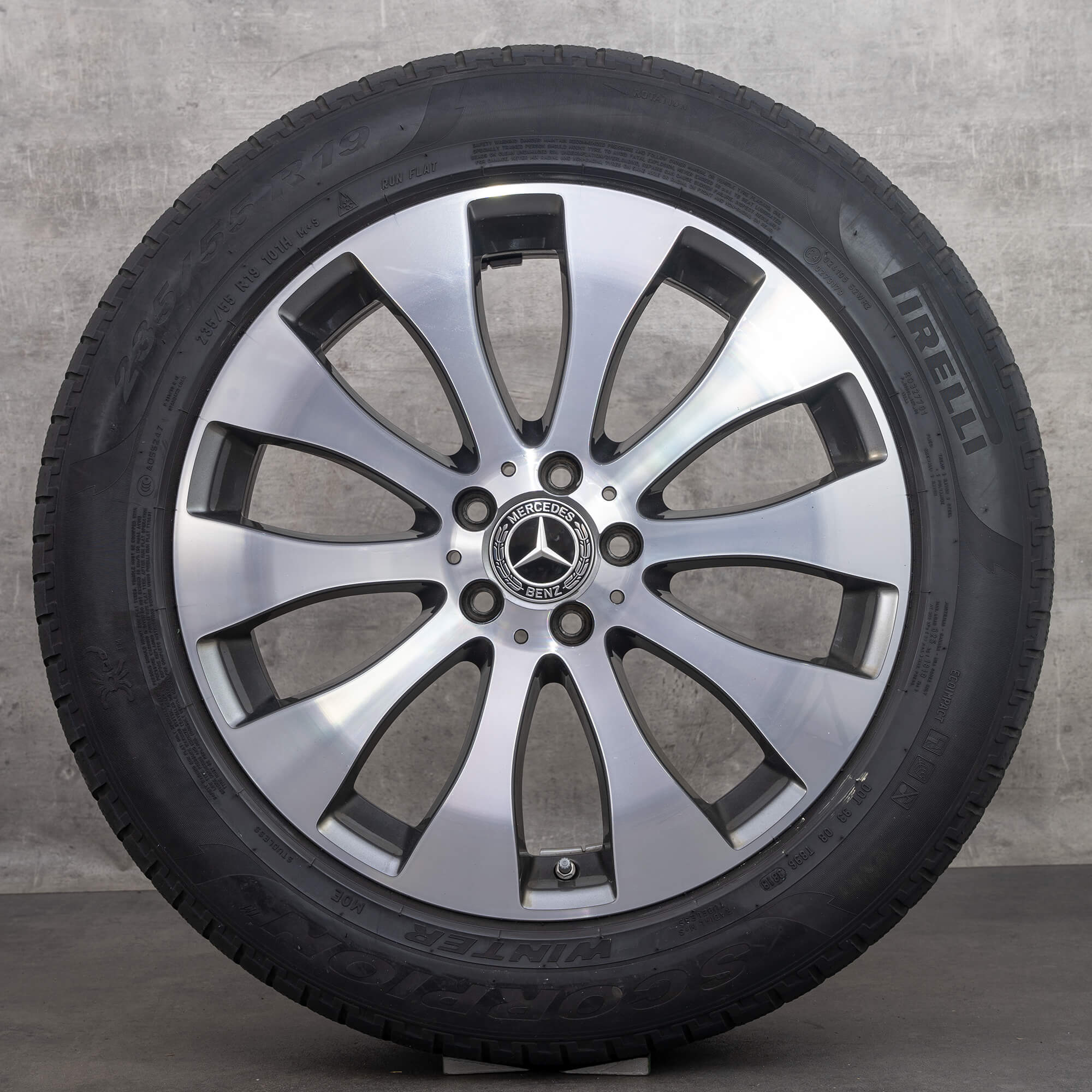 Oryginał Mercedes Benz GLC & 43 koła zimowe 19 cali X253 C253 felgi A2534012200 himalaya szary polerowane