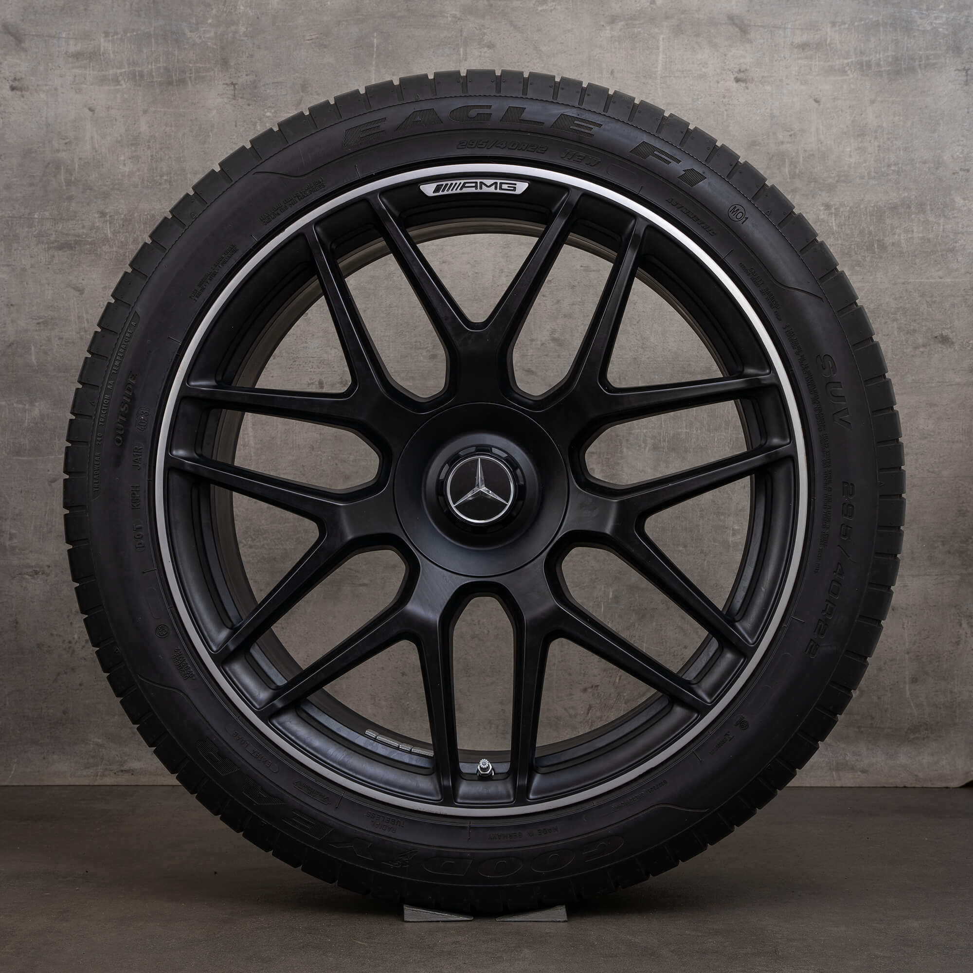 Llantas originales Mercedes Benz Clase G AMG de 22 pulgadas W463A G63 llantas verano A4634012000 negro llanta torneada brillante