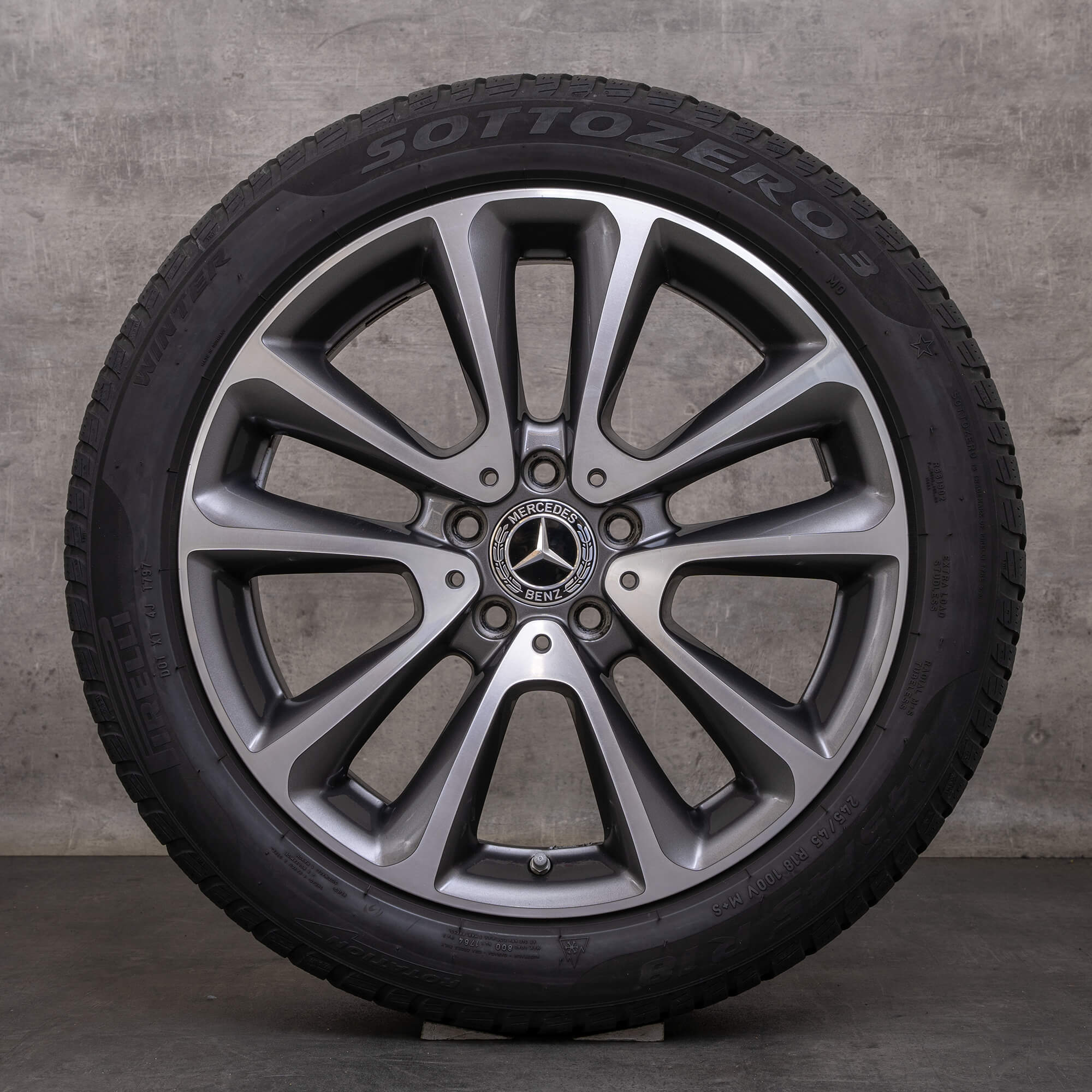 Orijinal Mercedes Benz E-Serisi kış jant lastik 18 inç W213 S213 C238 A238 jantlar A2134011600 himalaya gri parlak tornalı