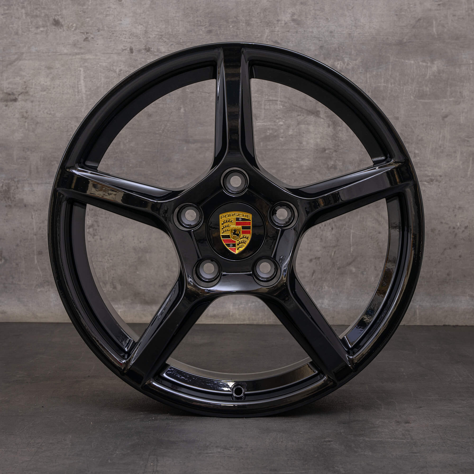 Alkuperäiset Porsche Boxster Cayman vanteet 18 tuuman 981 98136212005 98136212205 musta kiiltävästi