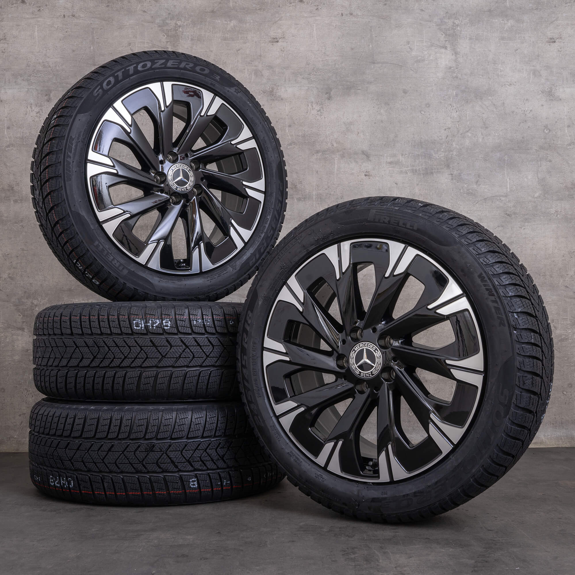 Autentico Mercedes Benz Classe V ruote invernali 18 pollici Vito Viano W447 cerchi A4484011500 nero lucido NUOVO