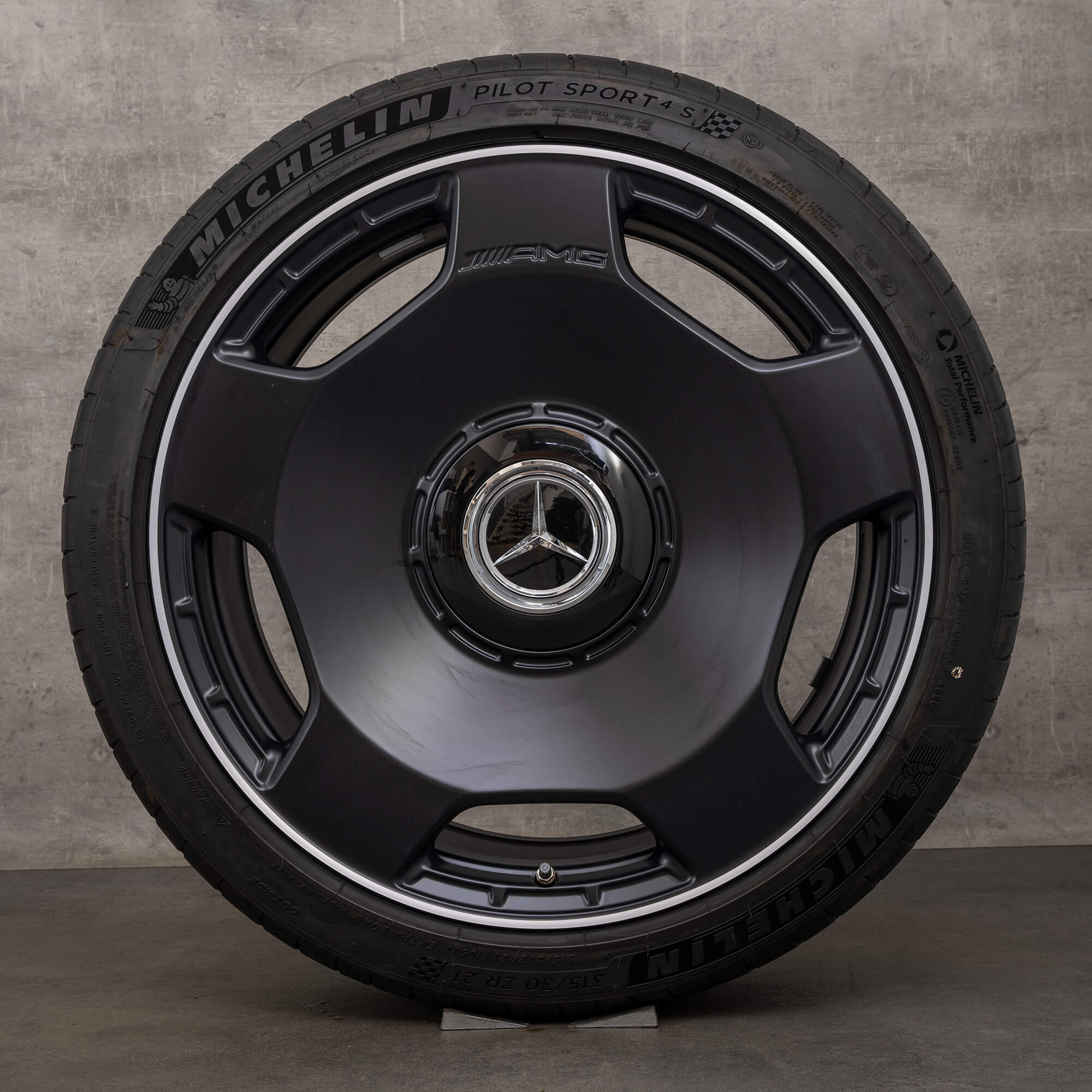 Jantes originais Mercedes-Benz AMG GT de 21 polegadas 43 53 63 S X290 pneus verão A2904011400 A2904011500 pretas mate diamantadas
