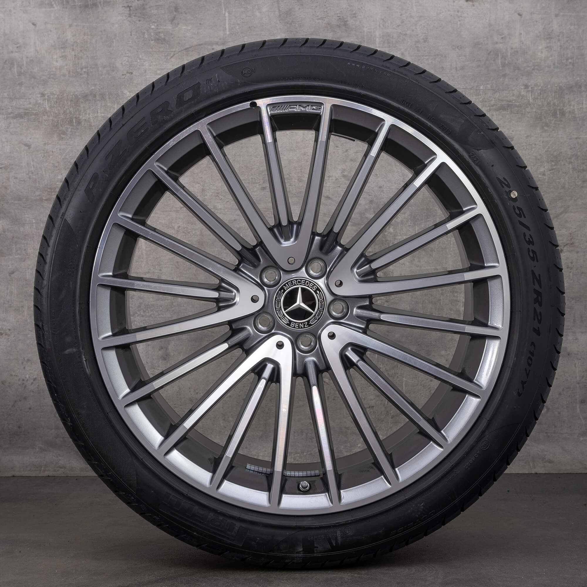 Oryginał Mercedes Benz GLC 63 & 63S AMG felgi 21 cali X253 C253 4MATIC koła letnie A2534015900 A2534016000 himalaya szary polerowane NOWOŚĆ