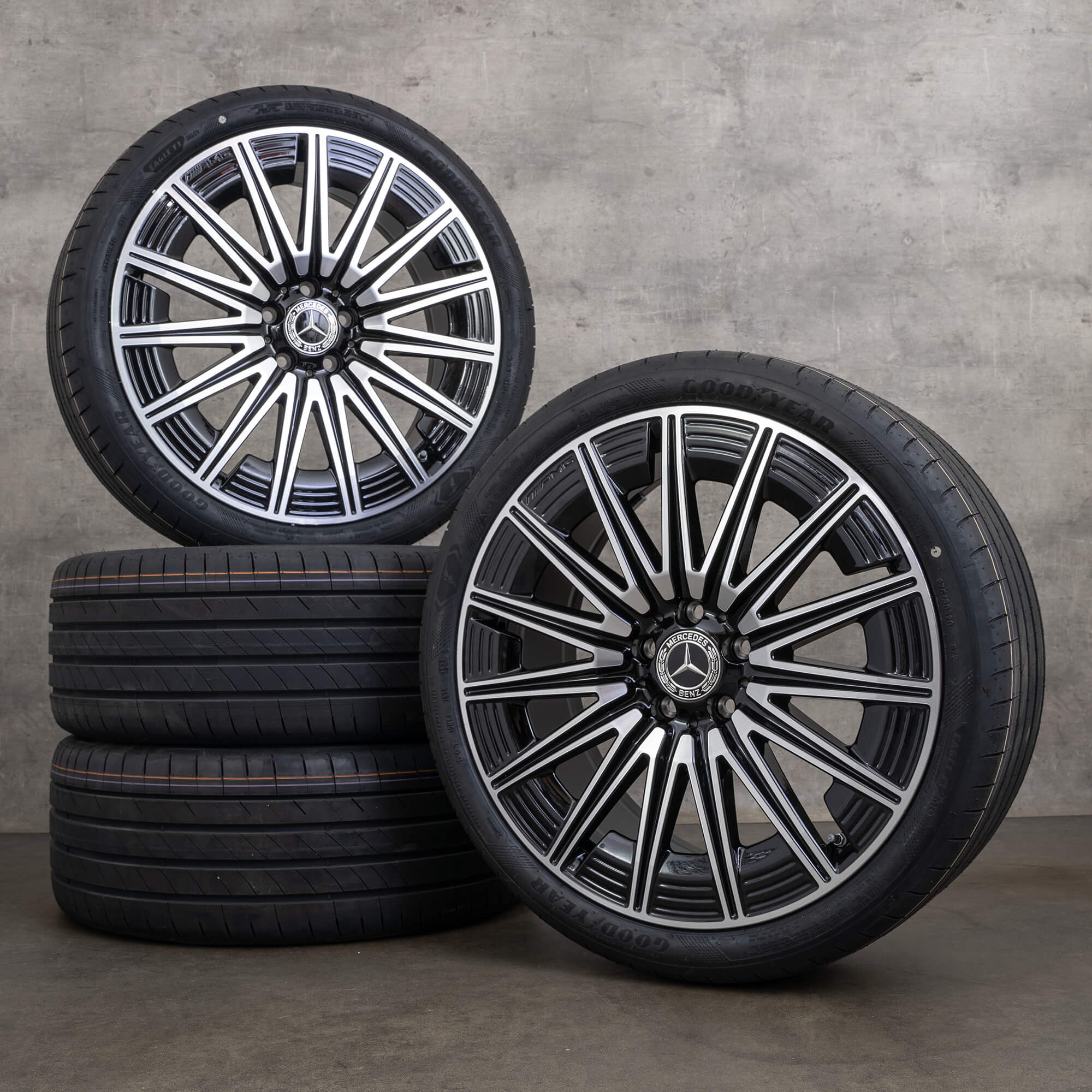 Originale Mercedes Benz GLA GLB AMG fælge 20 tommer H247 X247 sommerdæk A2474015200 sort blank drejet NYT