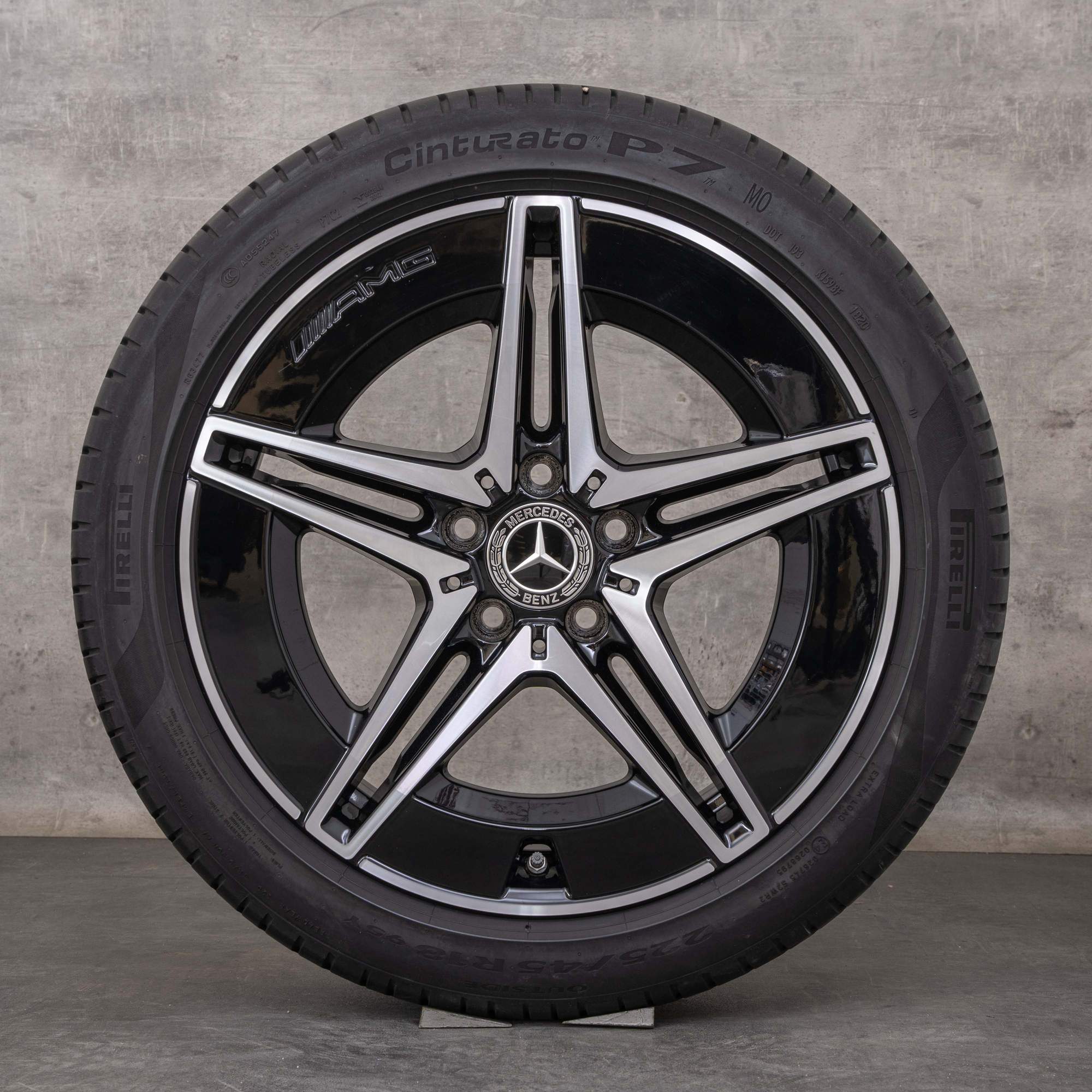 Original Mercedes Benz C-Klasse AMG Felgen 18 Zoll W206 S206 Sommerräder A2064011700 A2064011800 schwarz glanzgedreht