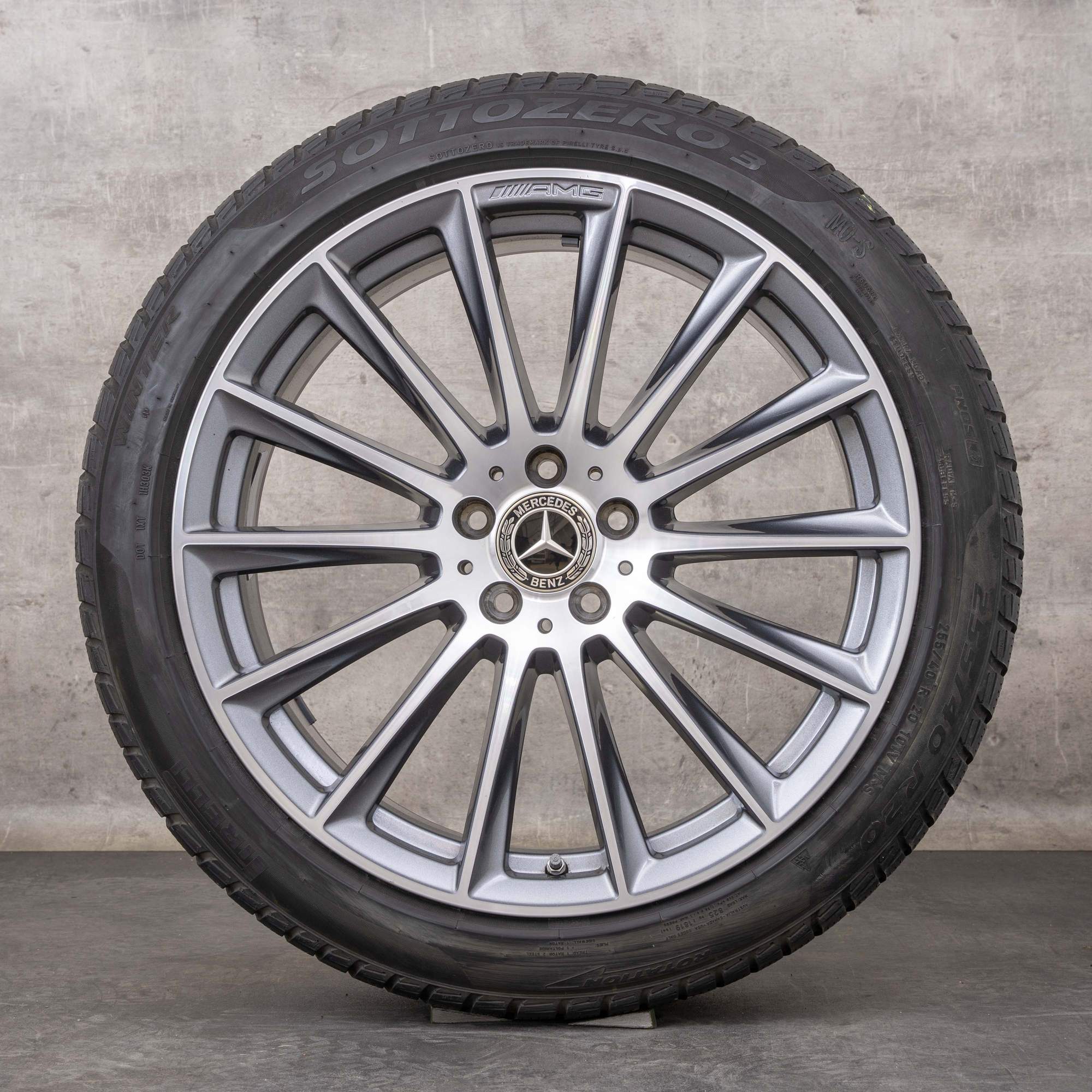 Alkuperäiset Mercedes Benz S-sarjan AMG talvirenkaat 20 tuuman W223 V223 vanteet A2234011500 himalajanharmaa kiillotettu