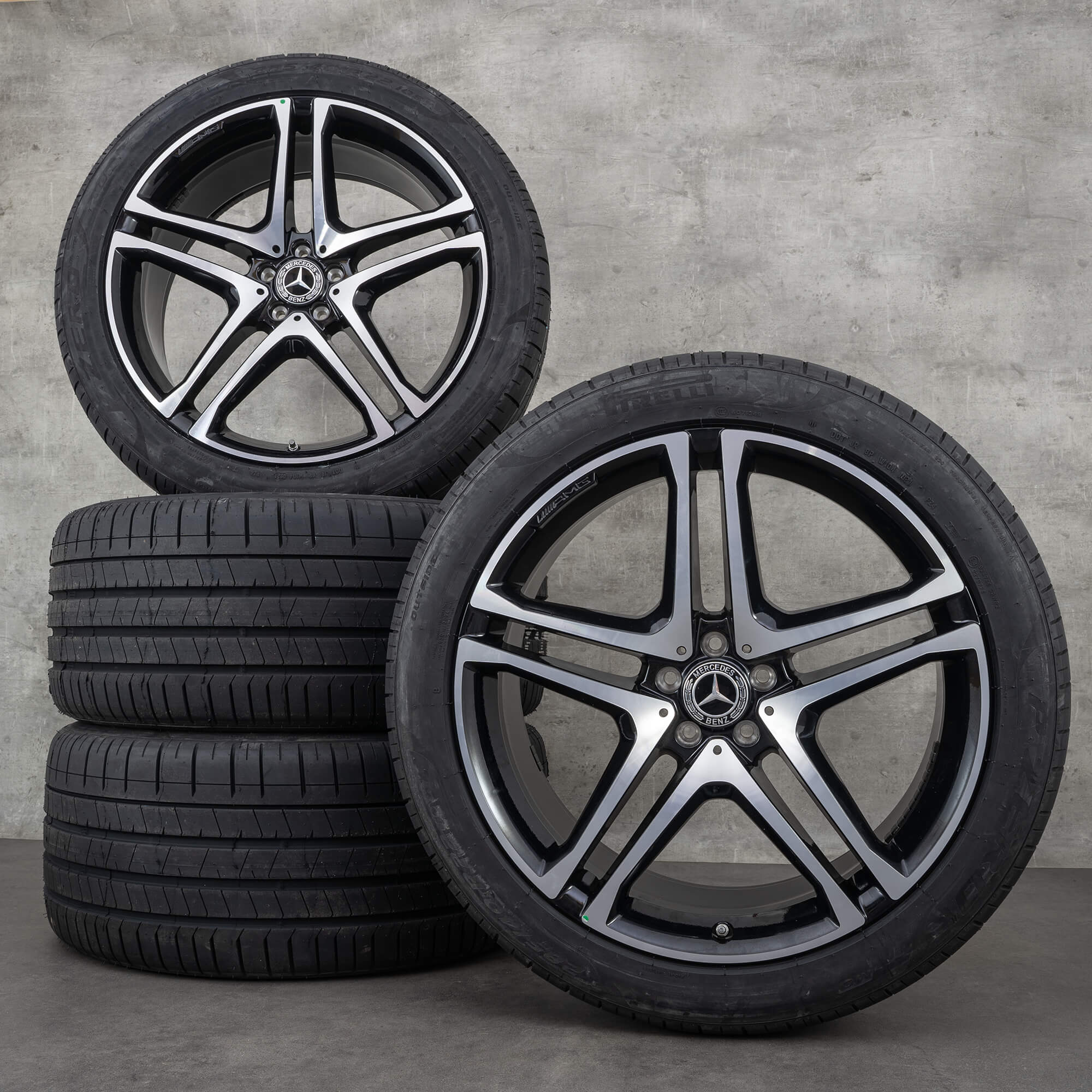 Llantas originales Mercedes Benz GLE & 43 AMG 22 pulgadas C292 ruedas de verano A2924013000 A2924012100 negro brillante torneado NUEVO