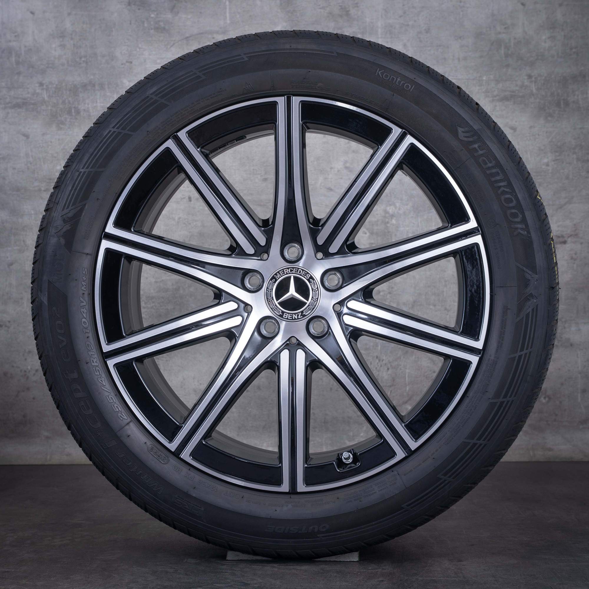 Jante originale Mercedes-Benz Clasa S pentru iarnă 19 inci model W223 cod A2234014700 negre diamantate pe față
