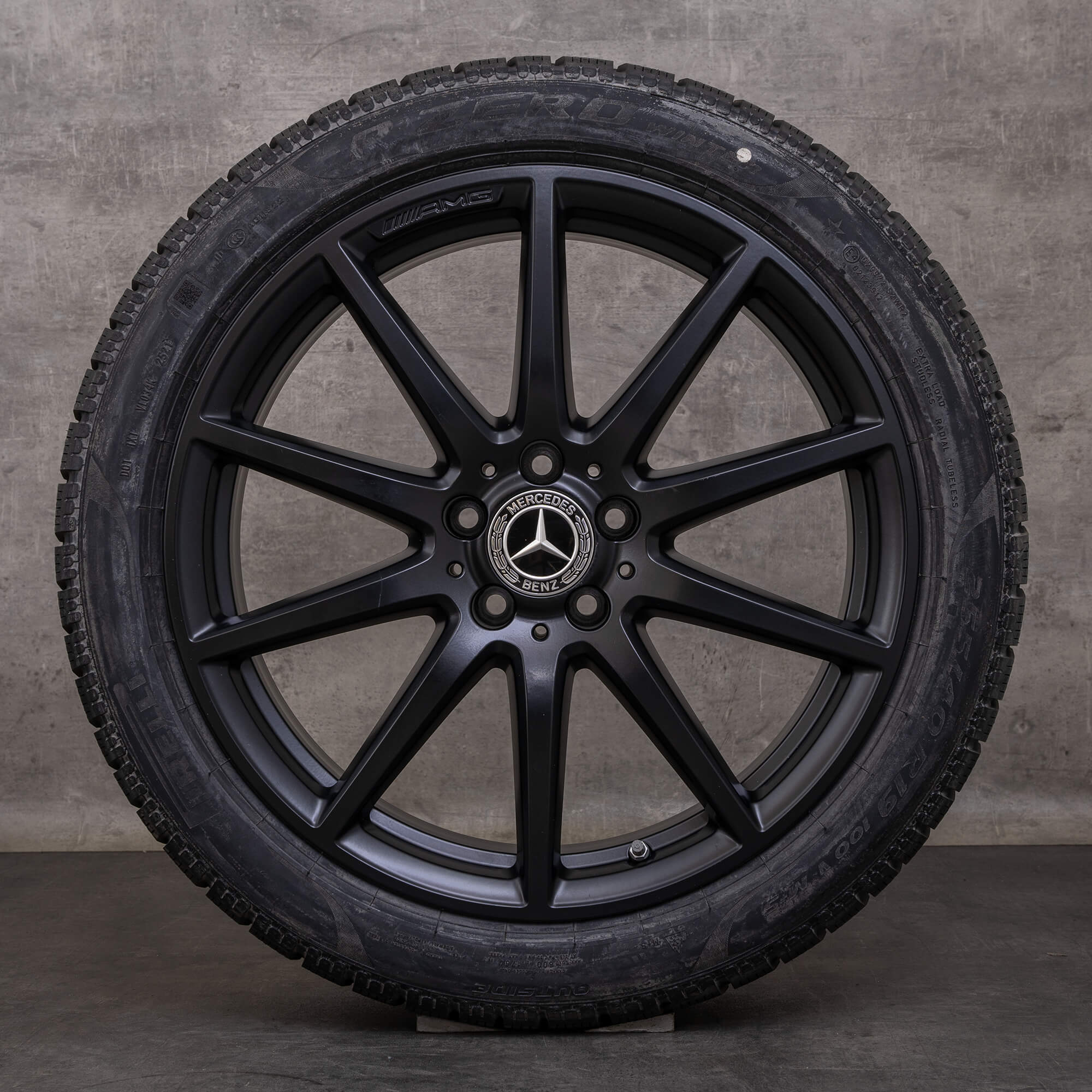 Oem Mercedes Benz Classe C C63 AMG pneus hiver 19 pouces W206 S206 jantes A2064016900 A2064012800 noir mat