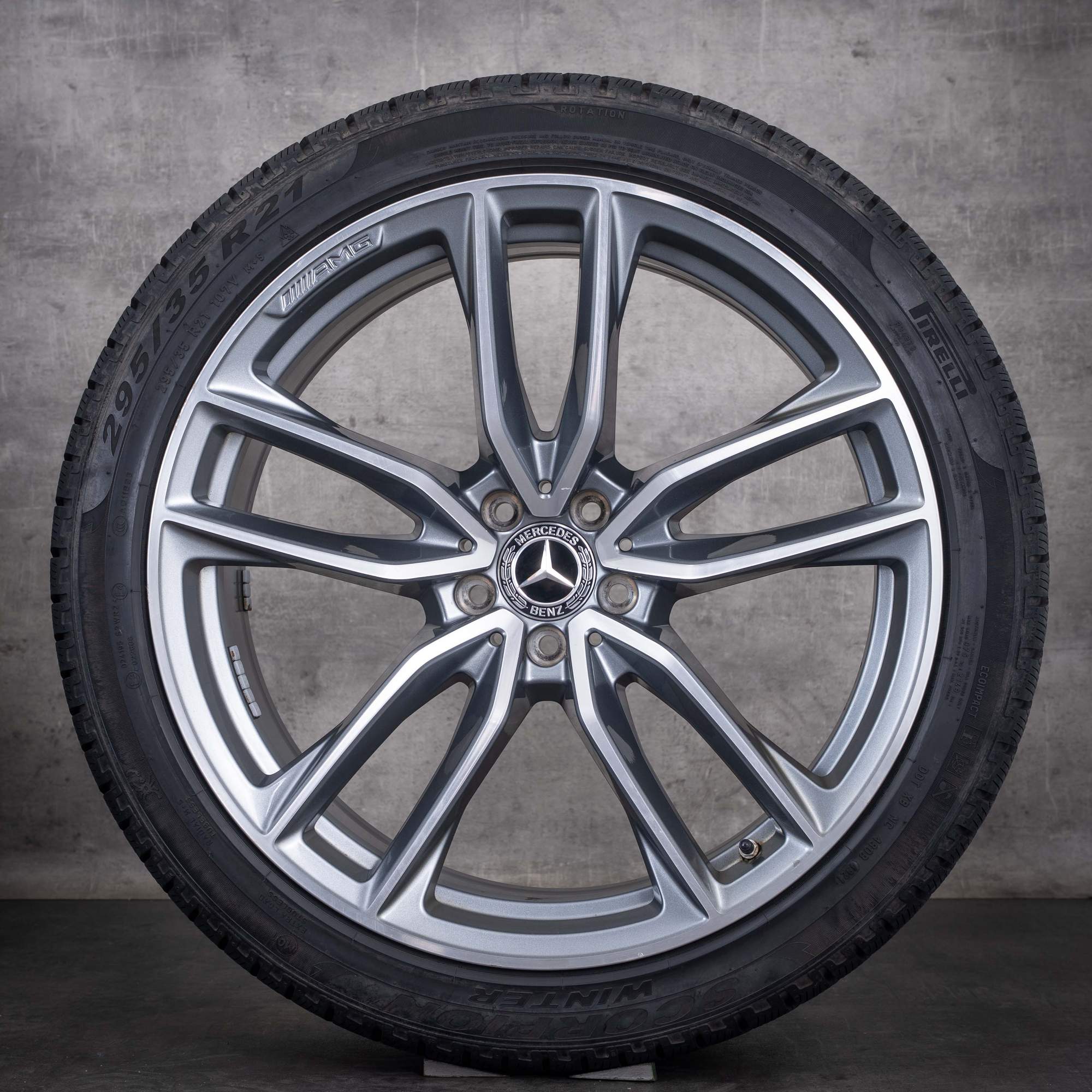 Original Mercedes Benz GLC 63 & S AMG Felgen 21 Zoll C253 X253 Sommerräder A2534013800 A2534013900 himalaya grey glanzgedreht
