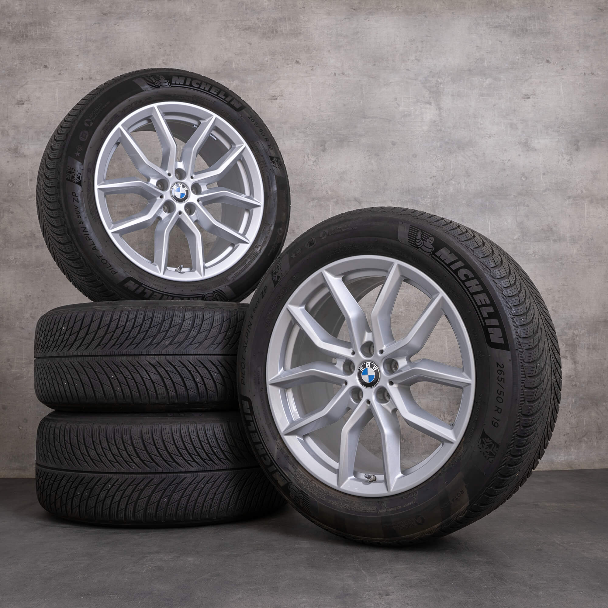 Original BMW X5 X6 Winterräder 19 Zoll G05 G06 Felgen Styling 734 6880685 silber