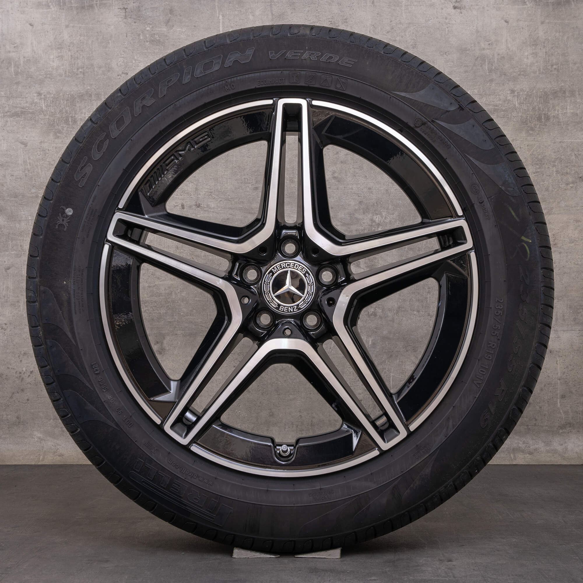 Originale Mercedes Benz GLC & 43 AMG fælge 19 tommer C253 sommerhjul A2534015300 A2534015400 sort højglans drejet