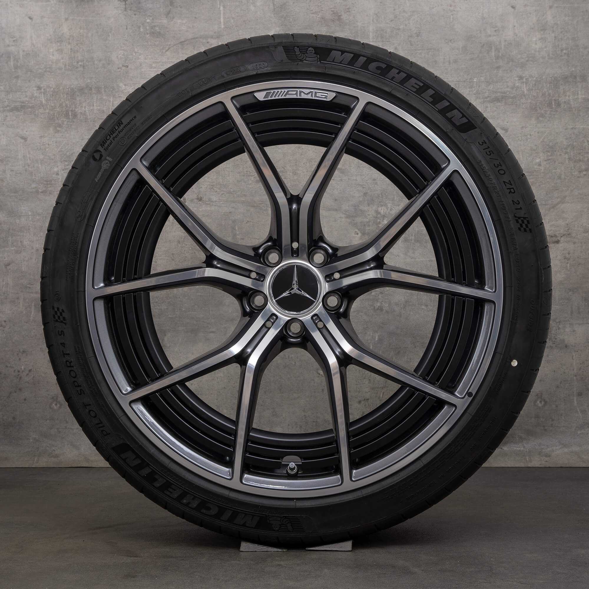 OEM AMG Mercedes Benz GT 43 53 63 & S 4Matic+ E Performance rims 21 inch X290 4-door summer wheels A2904011600 A2904011700 himalaya grey glossy turned NEW